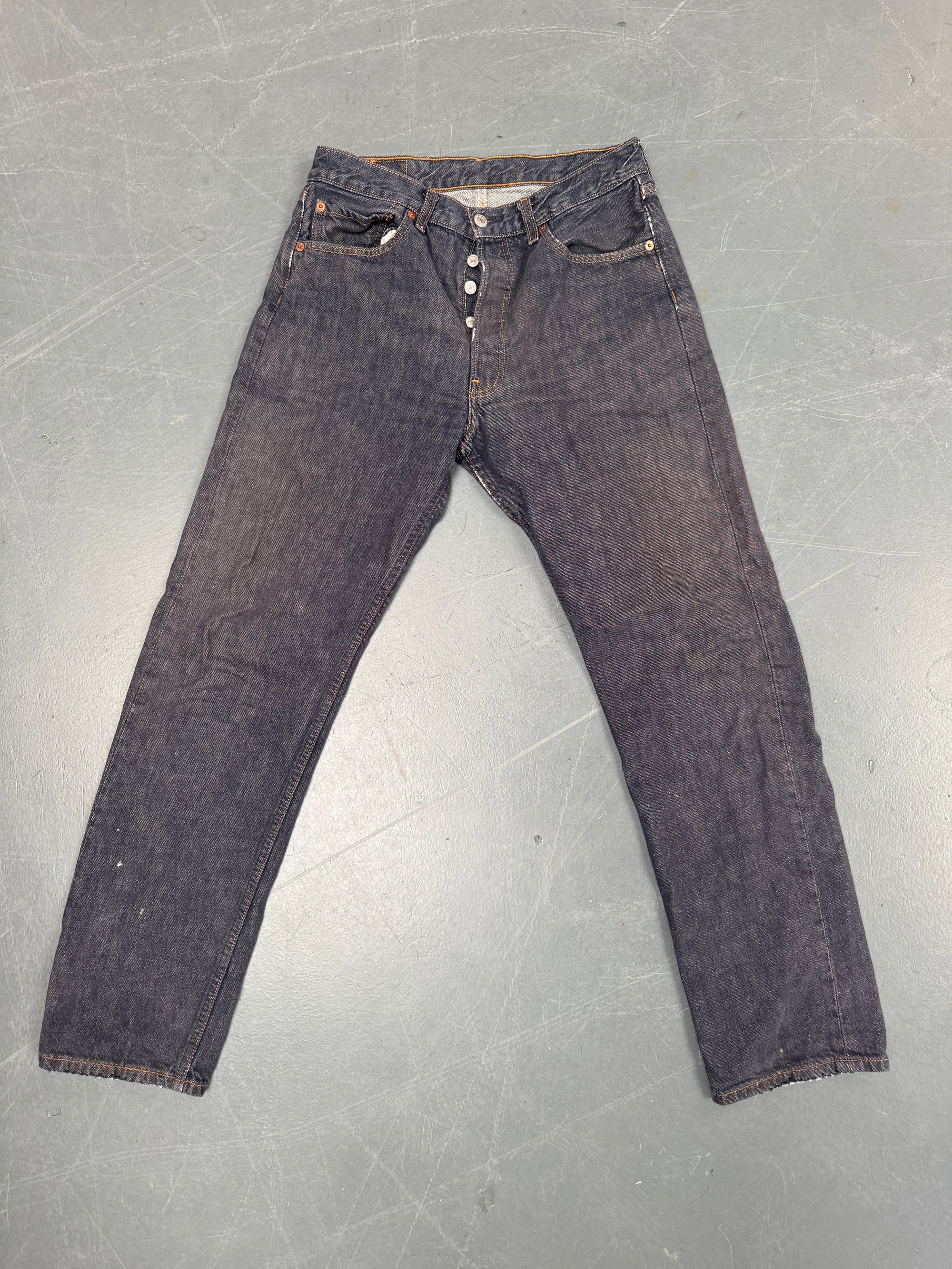 Mens Levis 501 Regular Fit Vintage Jean - W 30 L 30 - Slate Grey SL318