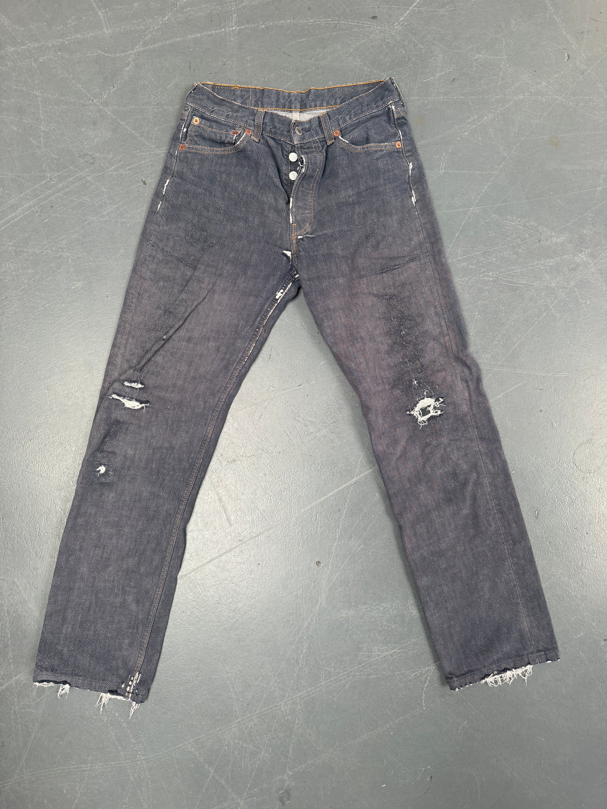 Mens Levis 501 Regular Fit Vintage Jean - W 26 L 30 - Slate Grey SL319
