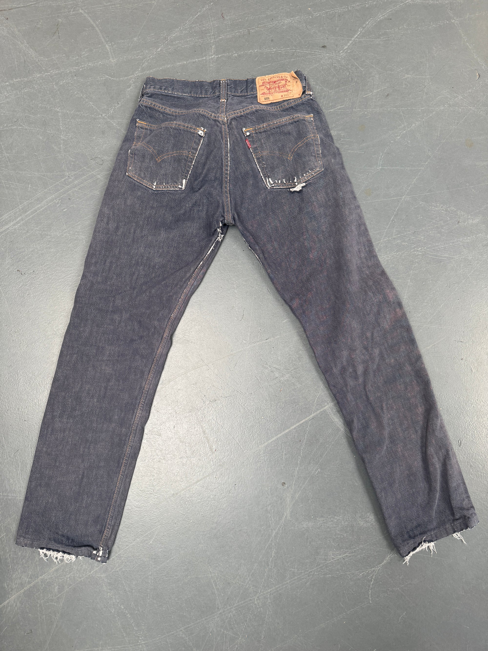 Mens Levis 501 Regular Fit Vintage Jean - W 26 L 30 - Slate Grey SL319