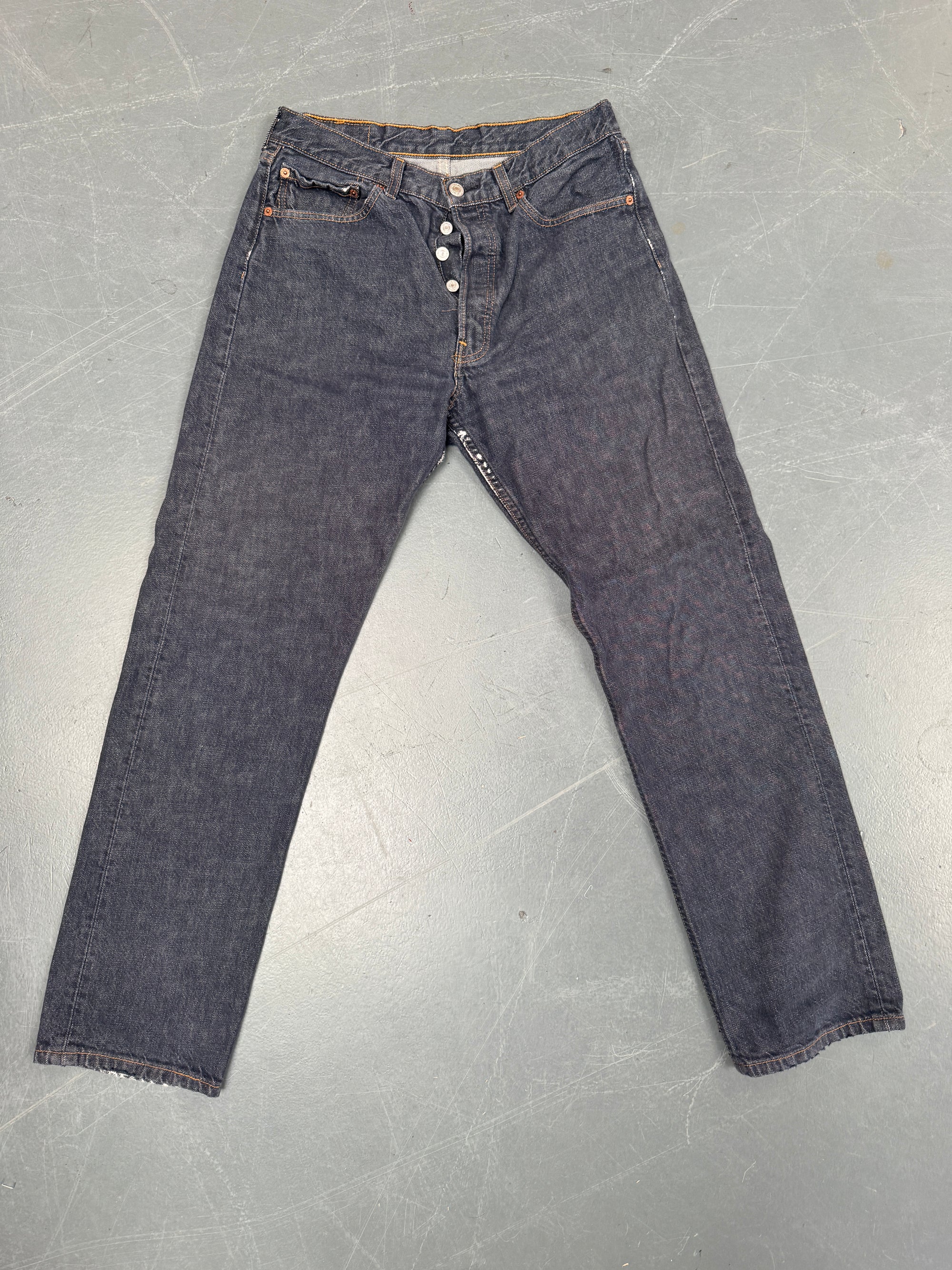 Mens Levis 501 Regular Fit Vintage Jean - W 28 L 30 - Slate Grey SL320
