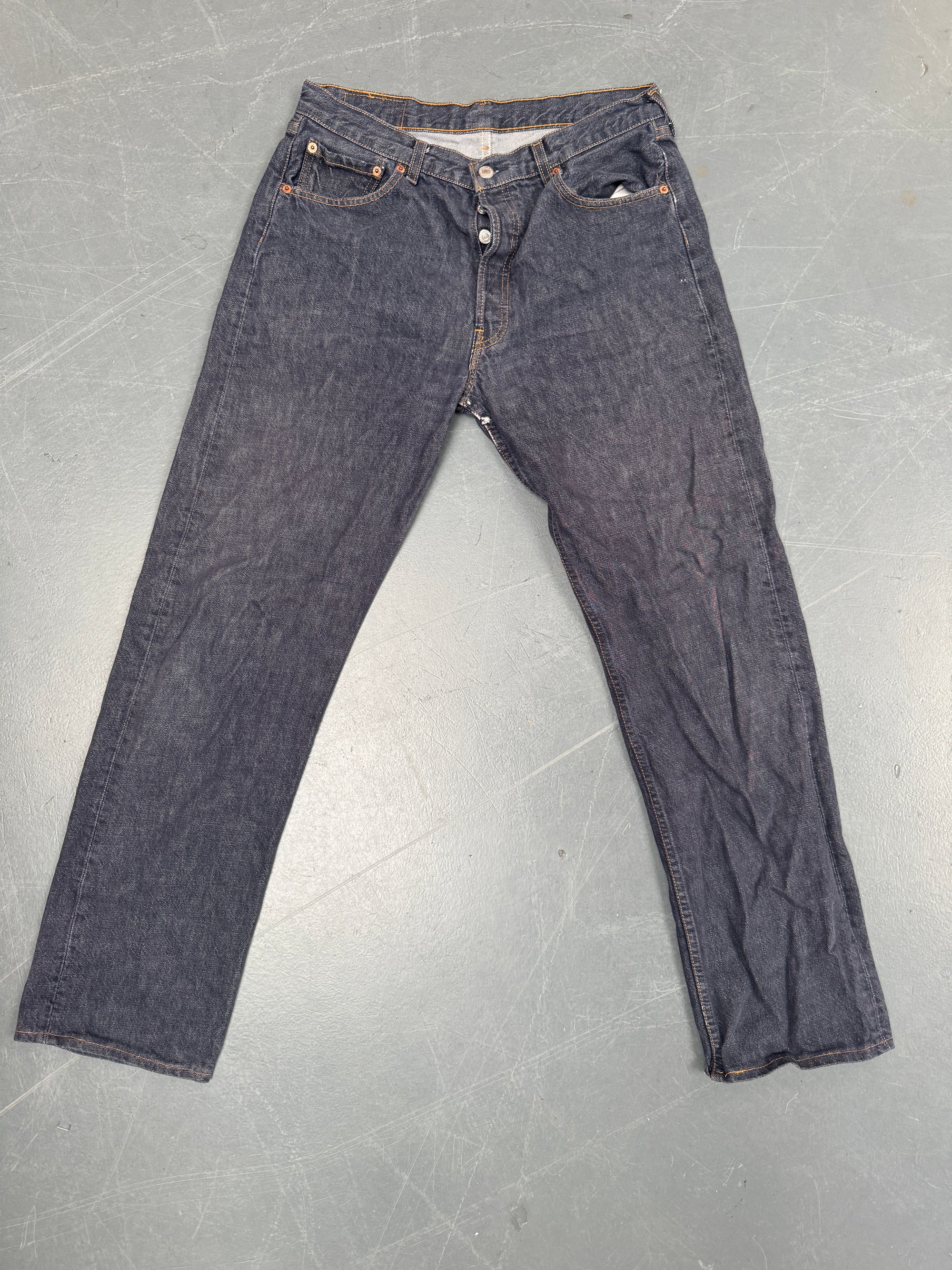 Mens Levis 501 Regular Fit Vintage Jean - W 30 L 31 - Slate Grey SL322