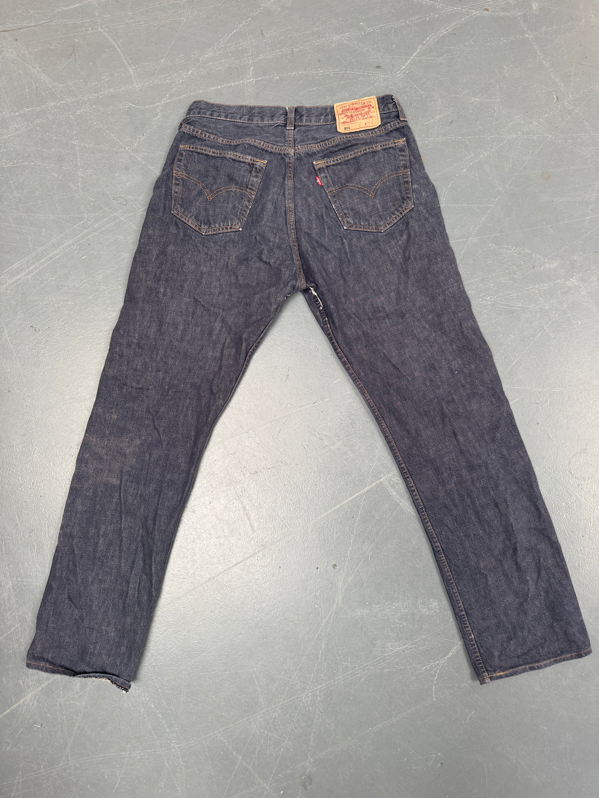 Mens Levis 501 Regular Fit Vintage Jean - W 30 L 31 - Slate Grey SL322