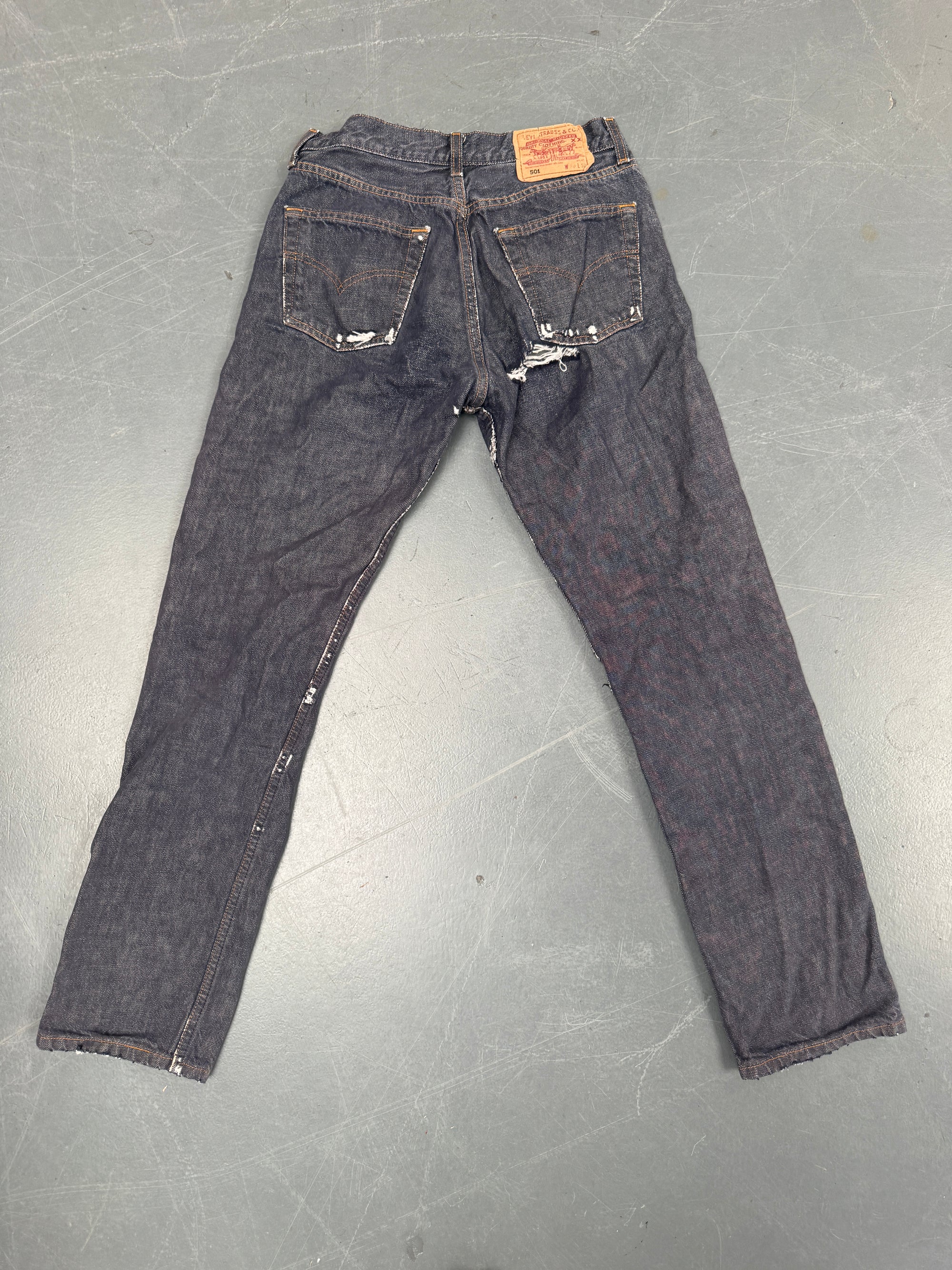 Mens Levis 501 Regular Fit Vintage Jean - W 27 L 30 - Slate Grey SL325