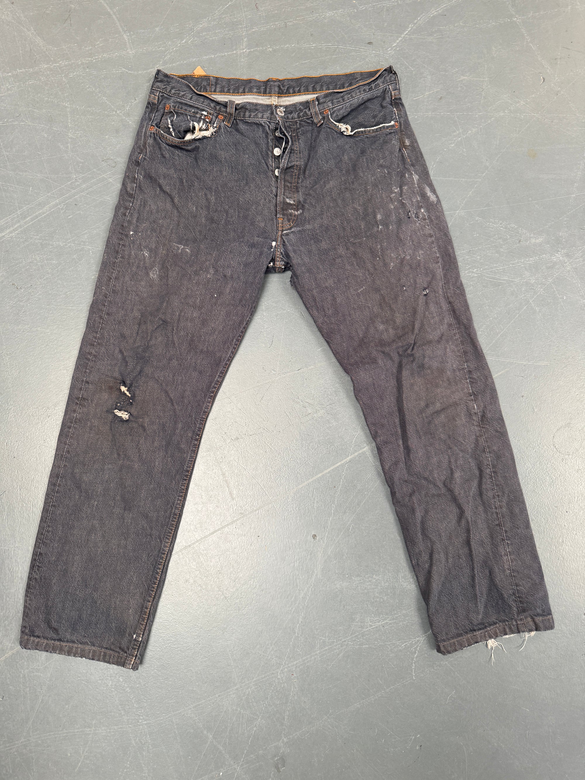 Mens Levis 501 Regular Fit Vintage Jean - W 34 L 30 - Slate Grey SL326