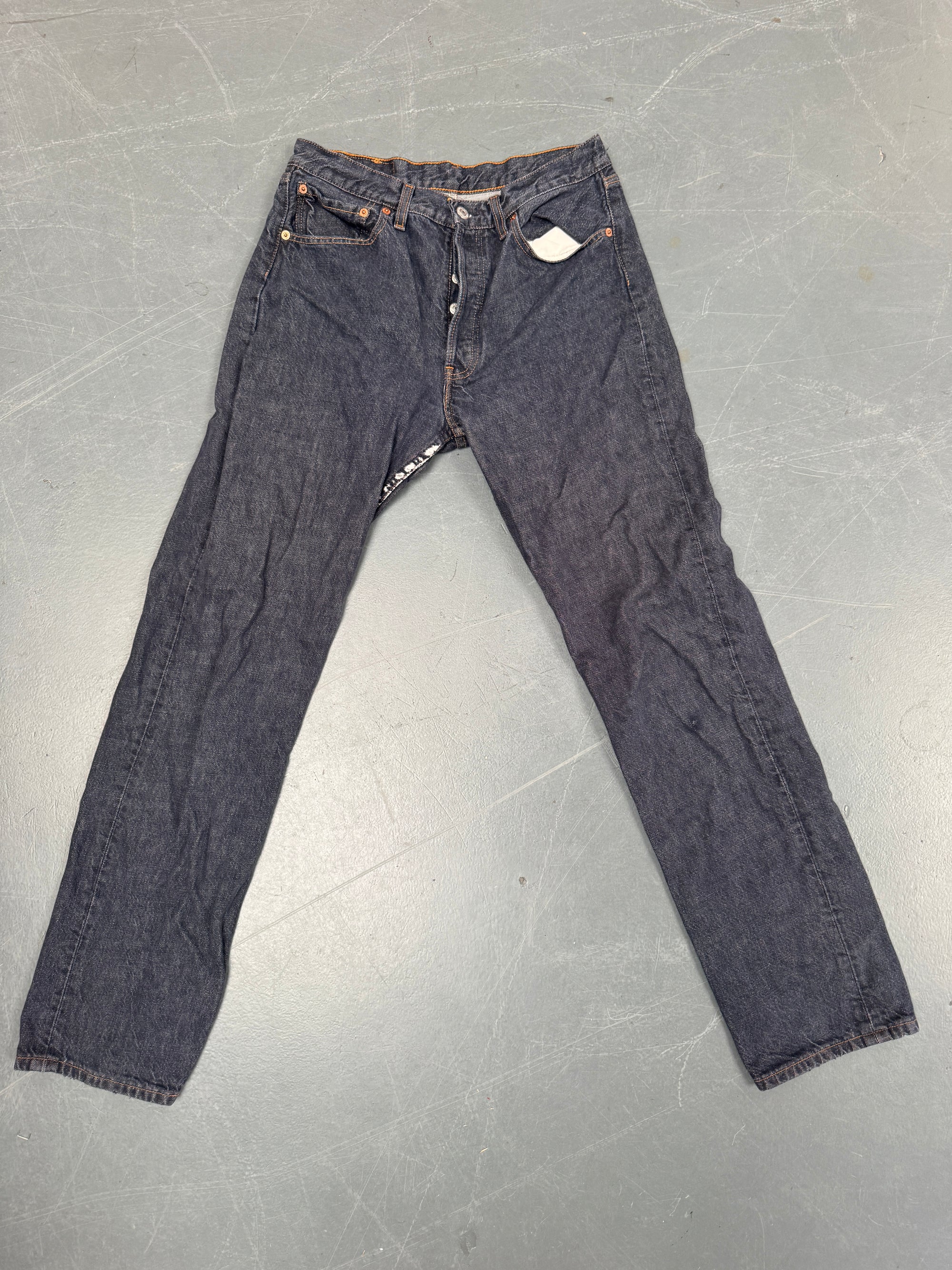 Mens Levis 501 Regular Fit Vintage Jean - W 29 L 32 - Slate Grey SL327