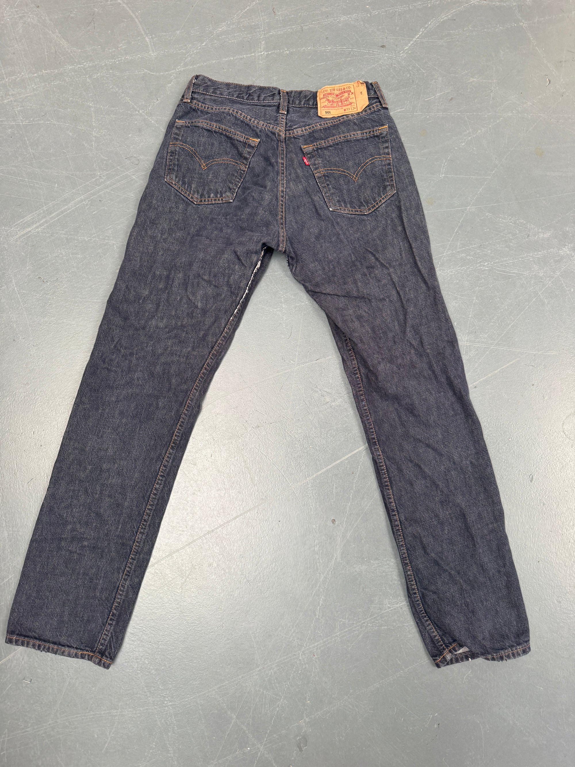 Mens Levis 501 Regular Fit Vintage Jean - W 29 L 32 - Slate Grey SL327