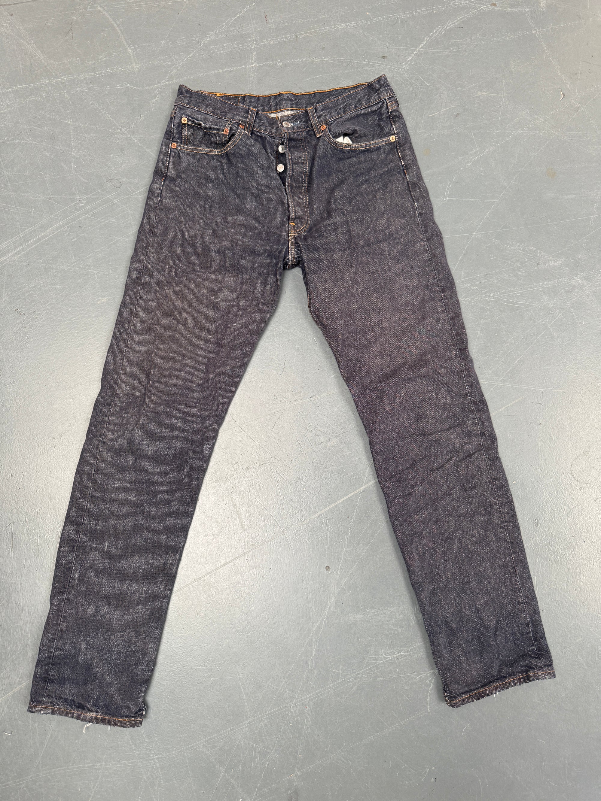 Mens Levis 501 Regular Fit Vintage Jean - W 28 L 33 - Slate Grey SL328