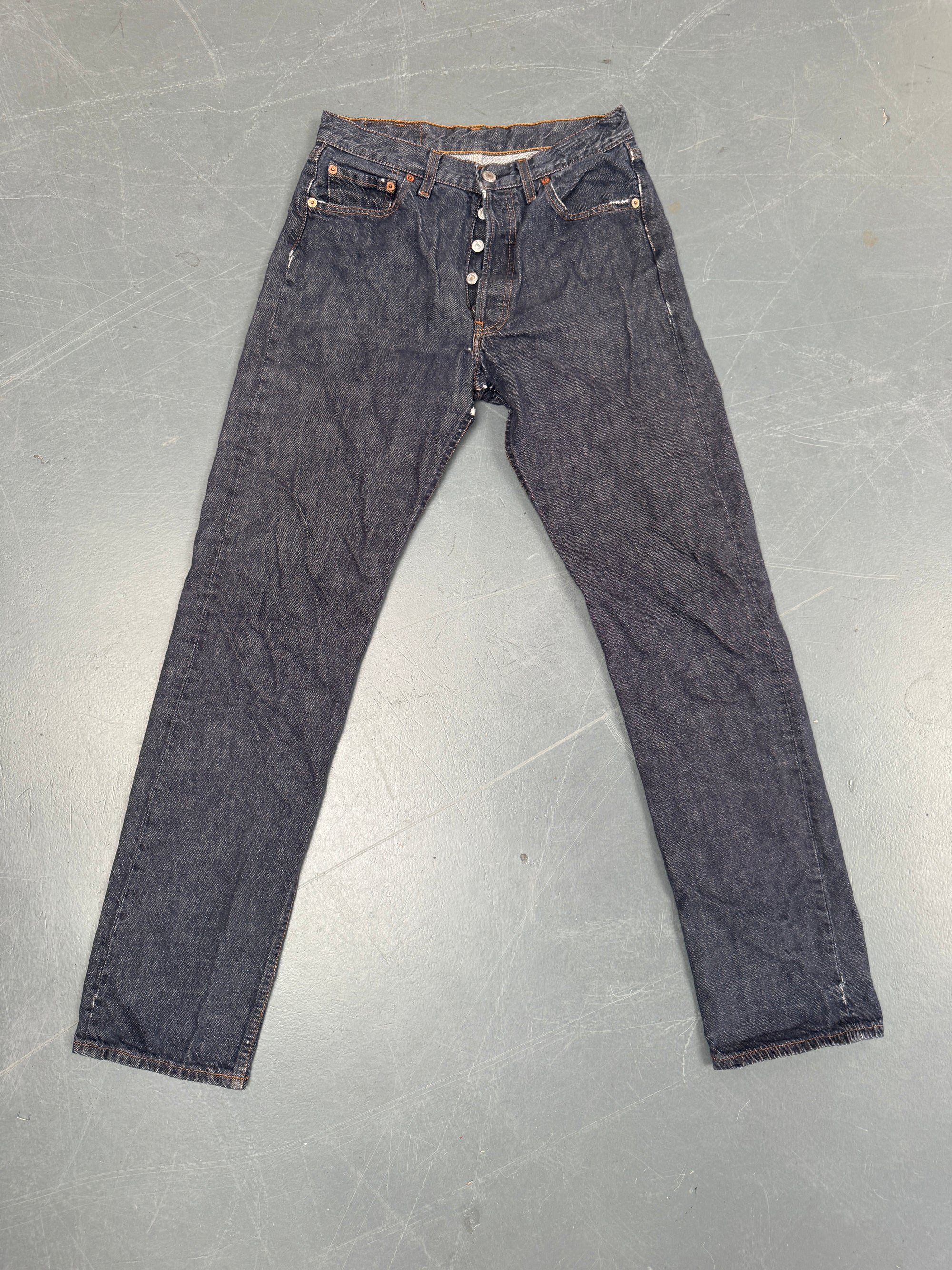 Mens Levis 501 Regular Fit Vintage Jean - W 28 L 32 - Slate Grey SL329