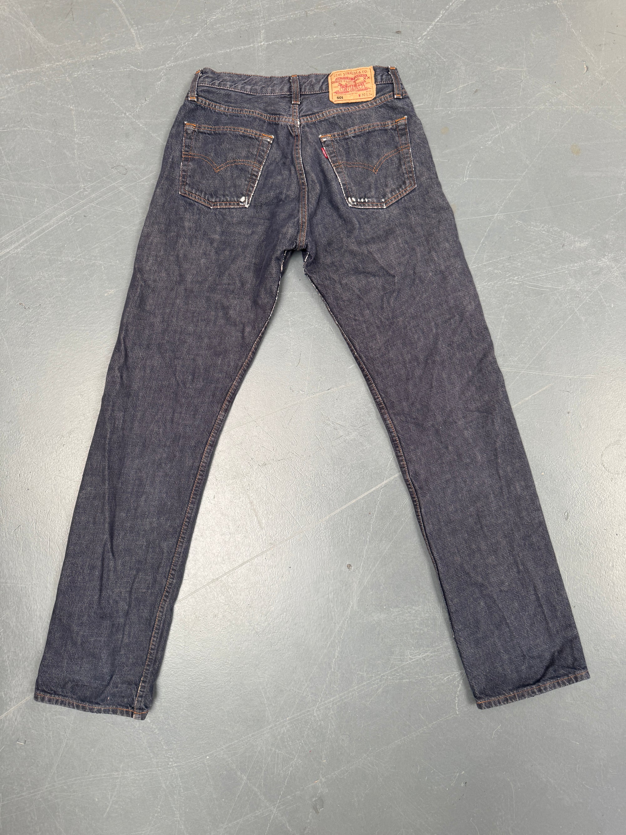 Mens Levis 501 Regular Fit Vintage Jean - W 28 L 32 - Slate Grey SL329