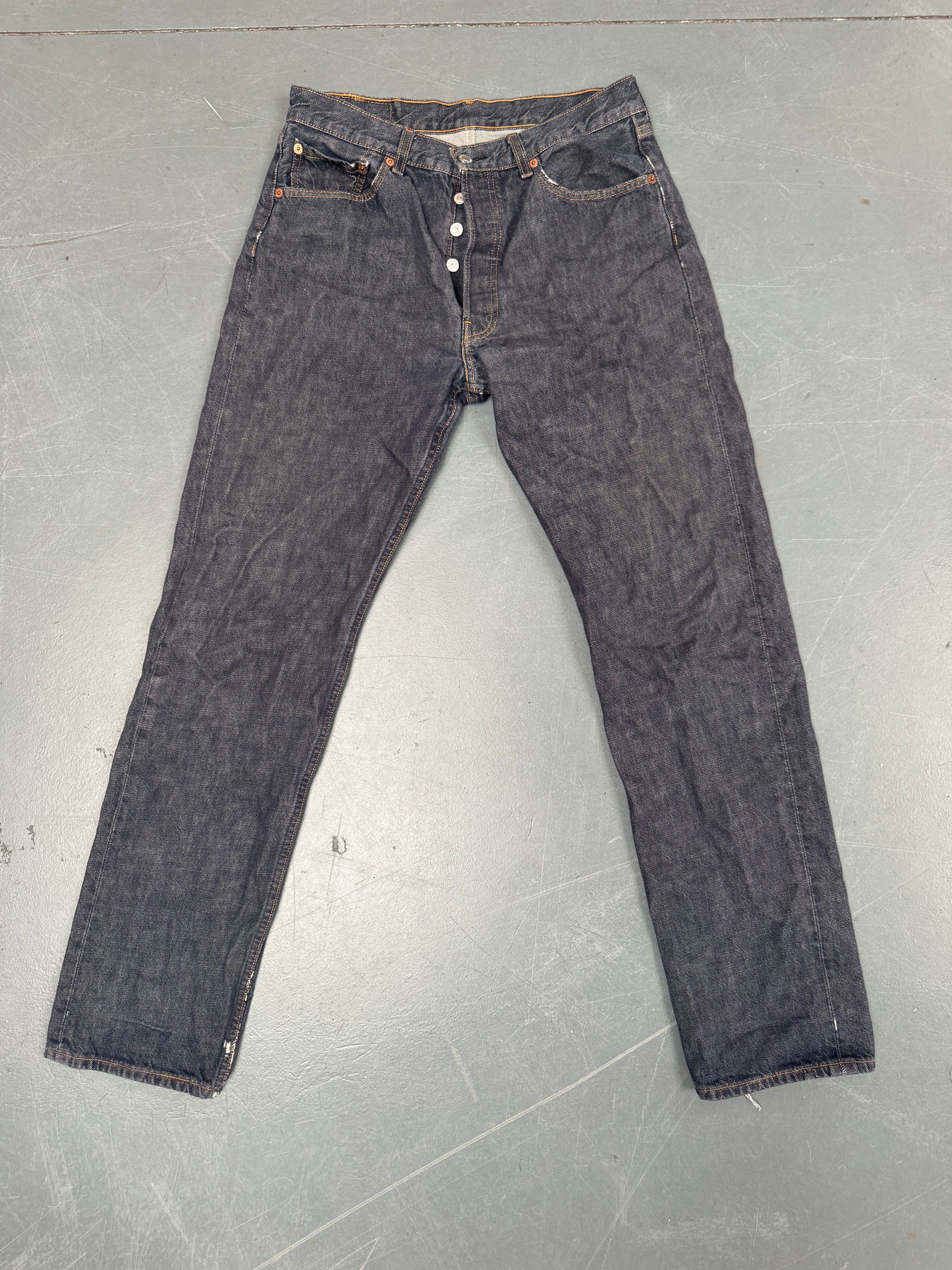 Mens Levis 501 Regular Fit Vintage Jean - W 29 L 32 - Slate Grey