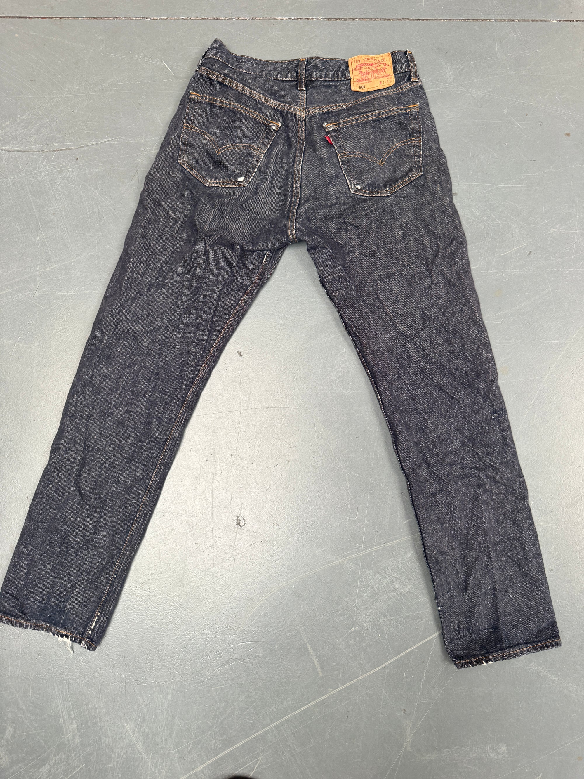Mens Levis 501 Regular Fit Vintage Jean - W 29 L 32 - Slate Grey