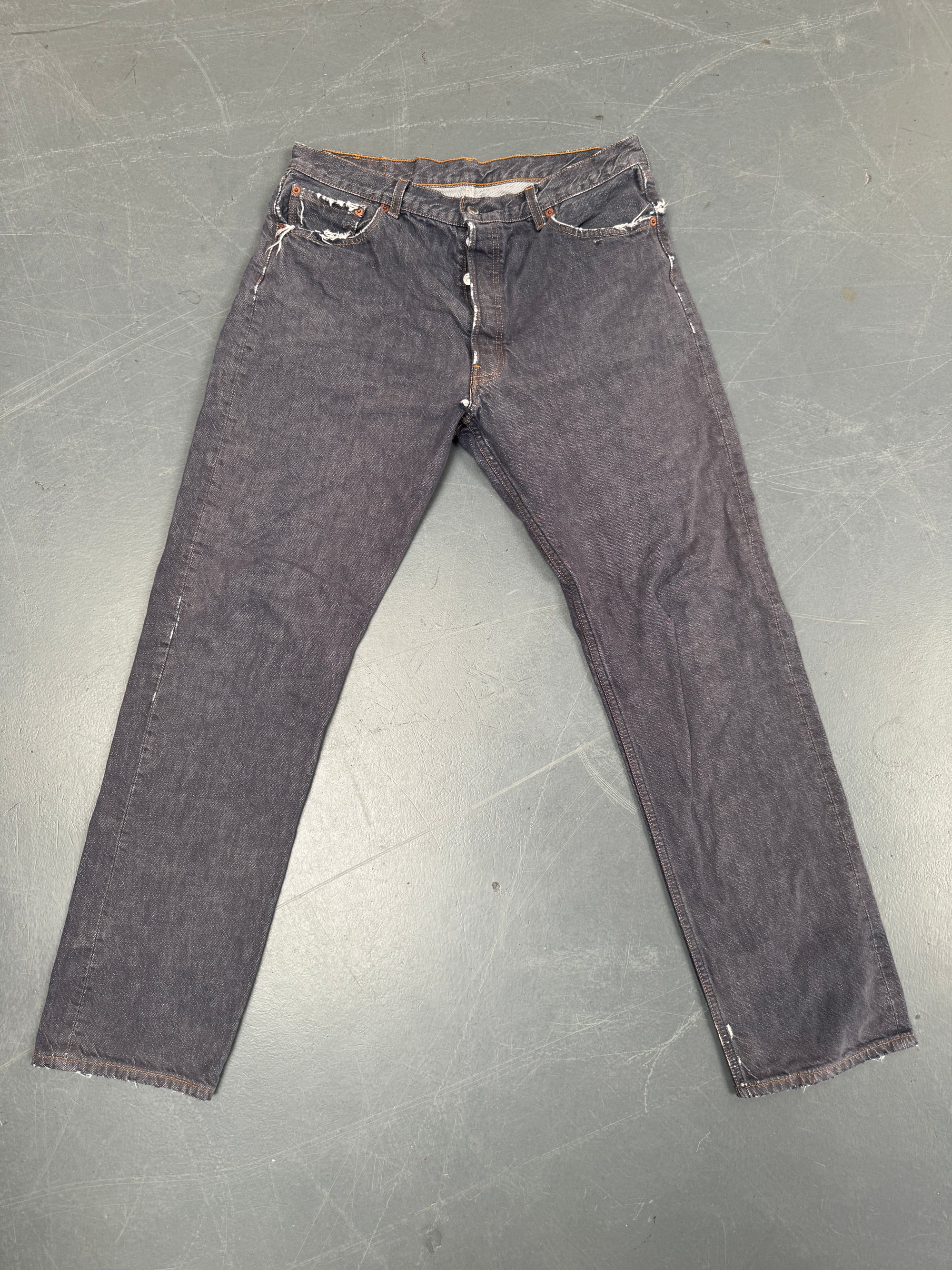Mens Levis 501 Regular Fit Vintage Jean - W 32 L 32 - Slate Grey SL330