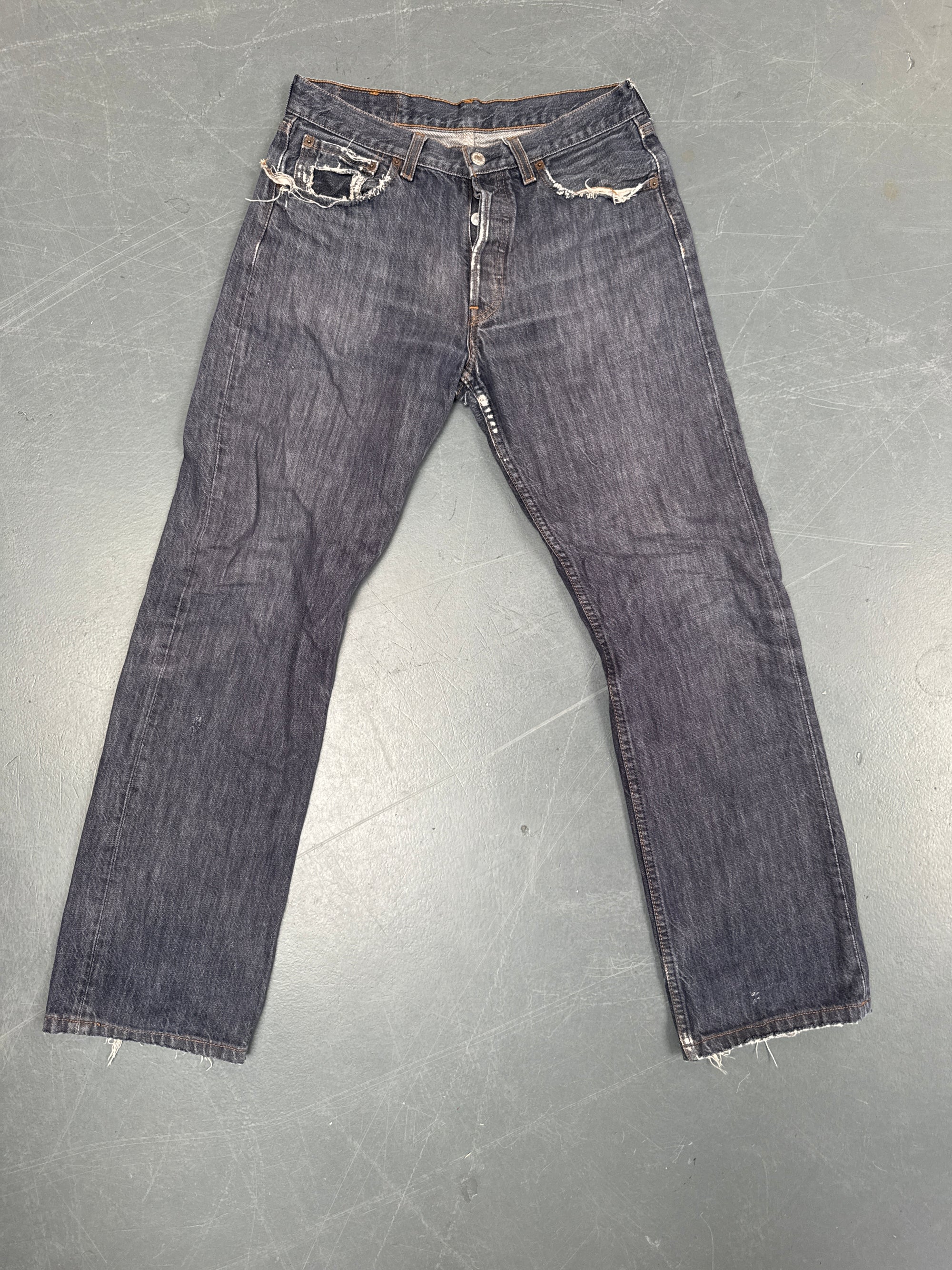 Mens Levis 501 Regular Fit Vintage Jean - W 30 L 30 - Slate Grey SL332