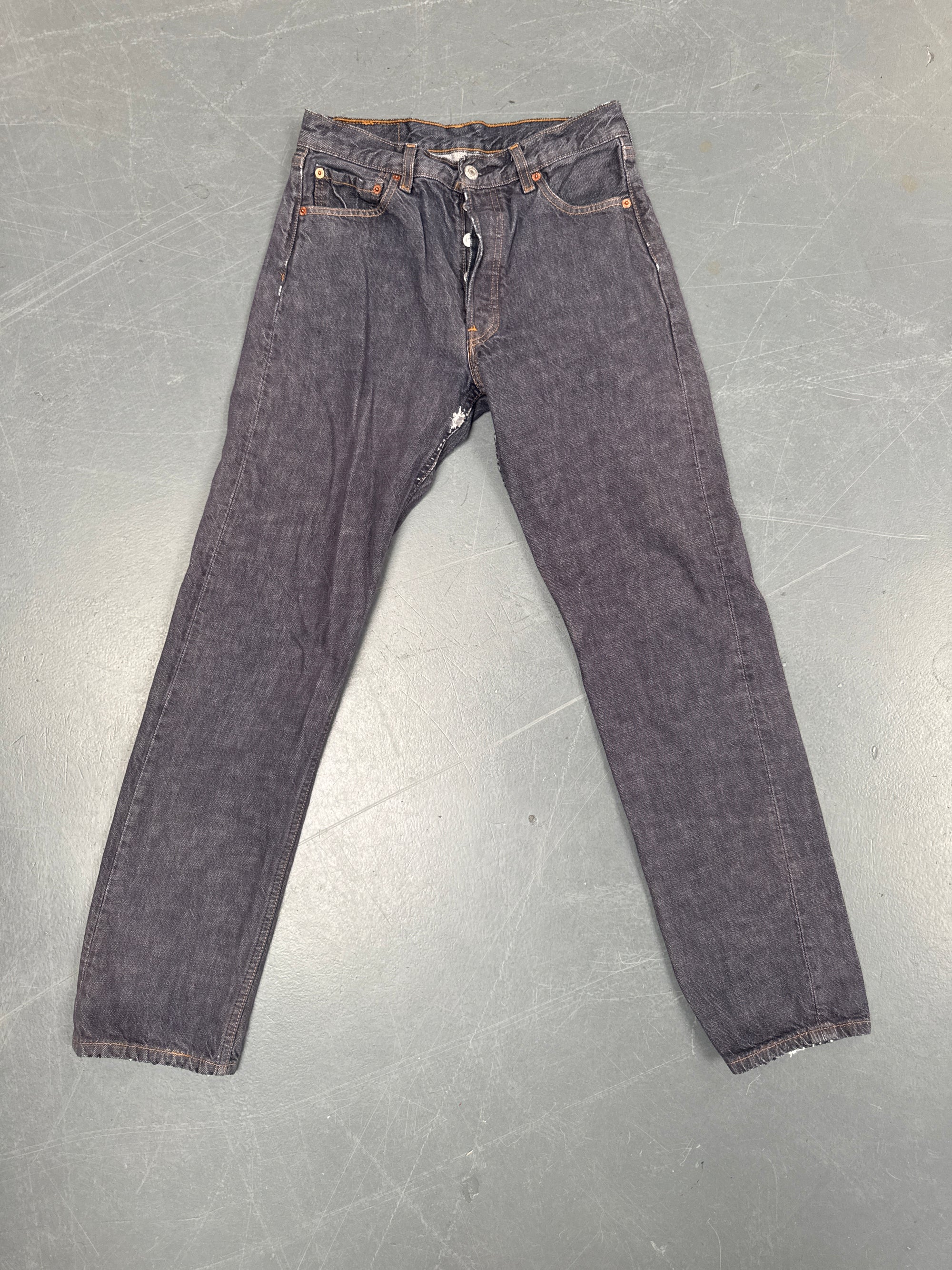 Mens Levis 501 Regular Fit Vintage Jean - W 28 L 30 - Slate Grey SL333