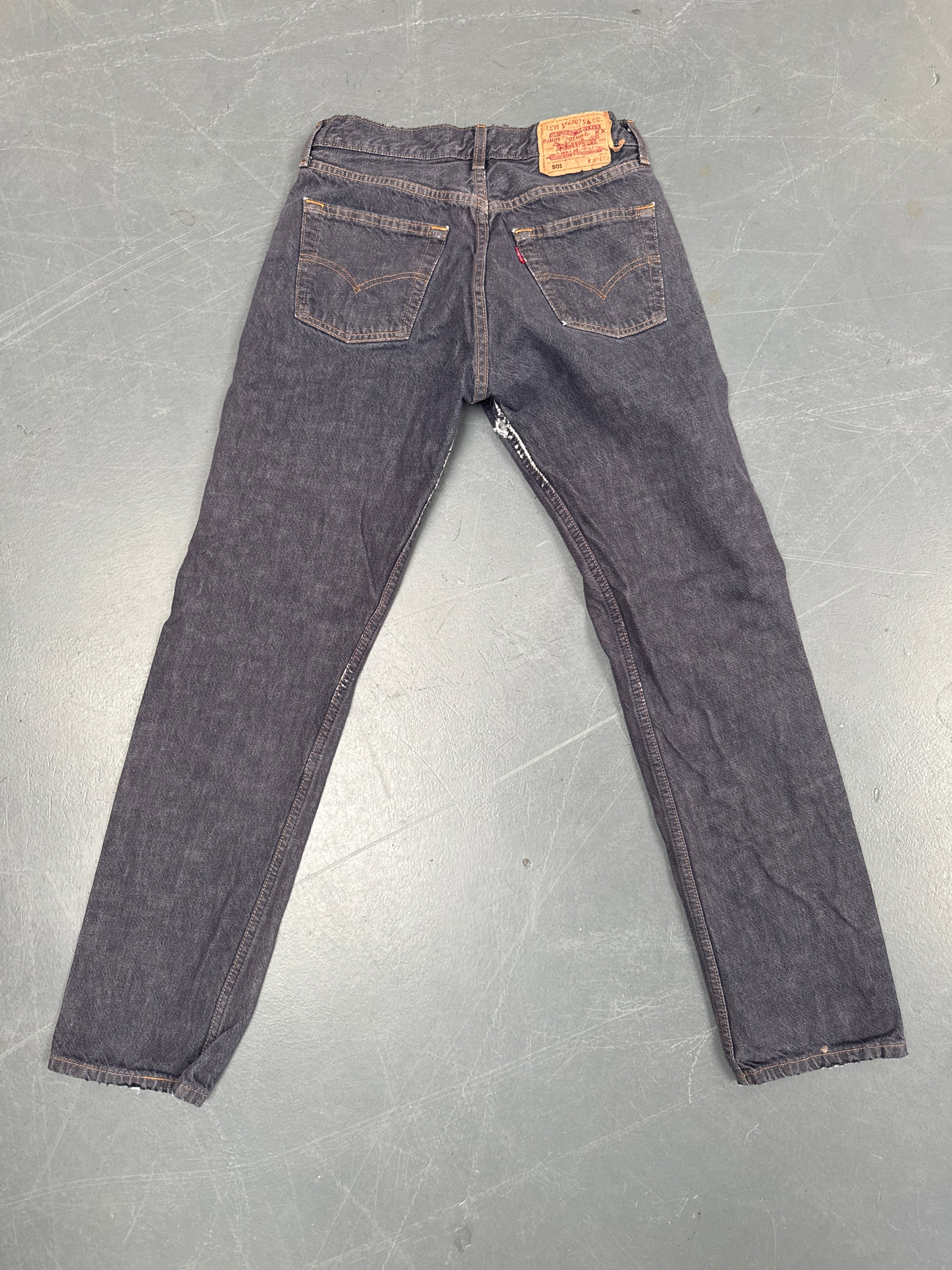Mens Levis 501 Regular Fit Vintage Jean - W 28 L 30 - Slate Grey SL333