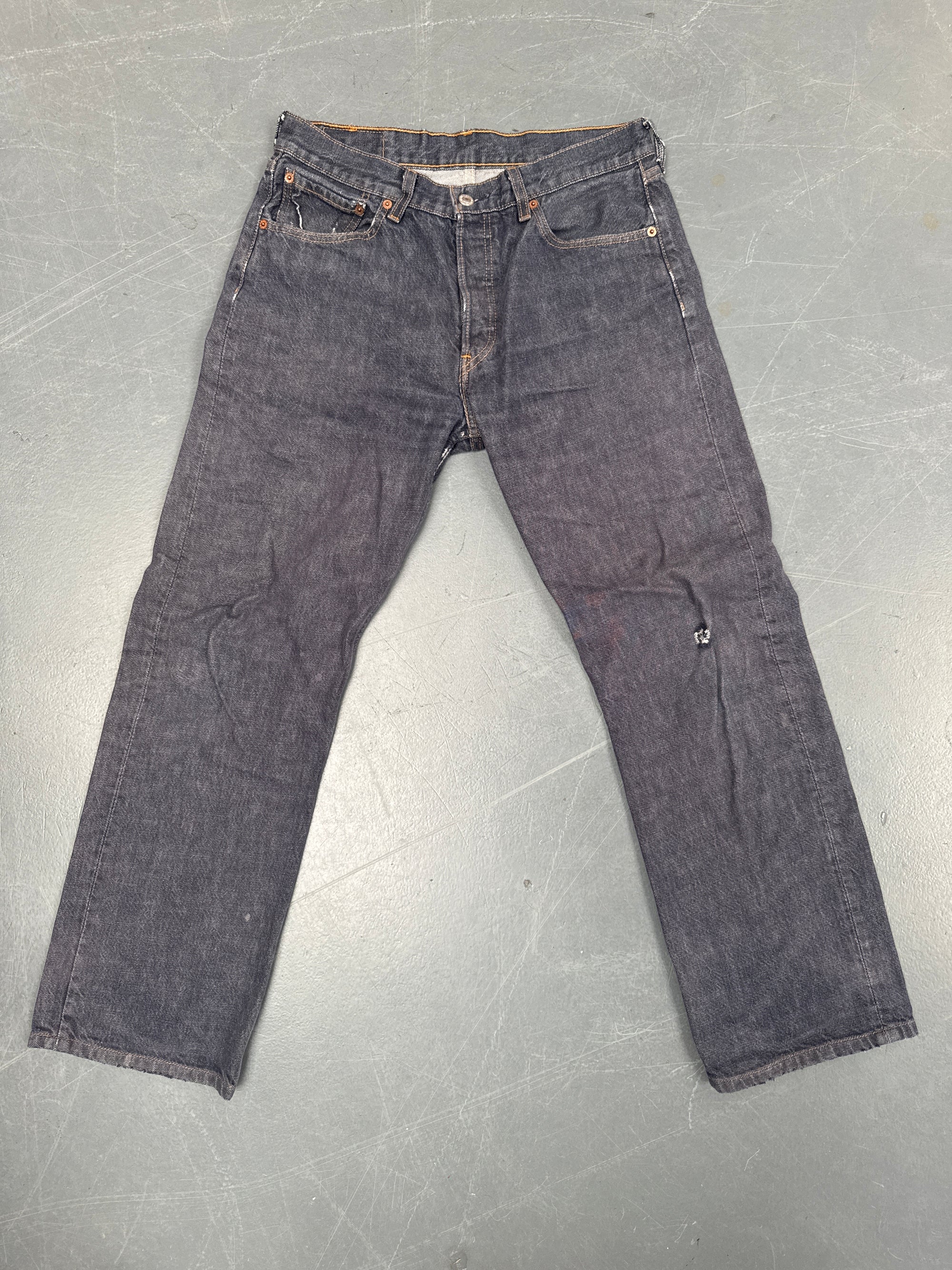 Mens Levis 501 Regular Fit Vintage Jean - W 30 L 28 - Slate Grey SL334