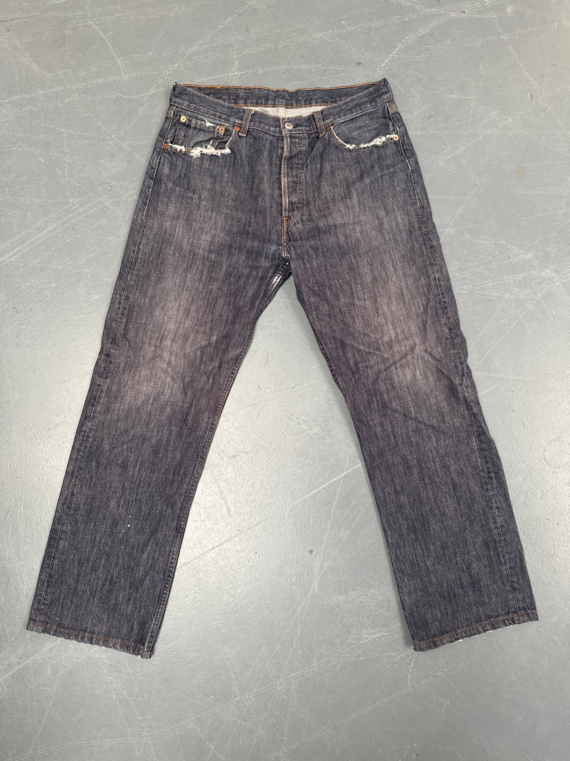 Mens Levis 501 Regular Fit Vintage Jean - W 32 L 30 - Slate Grey SL335