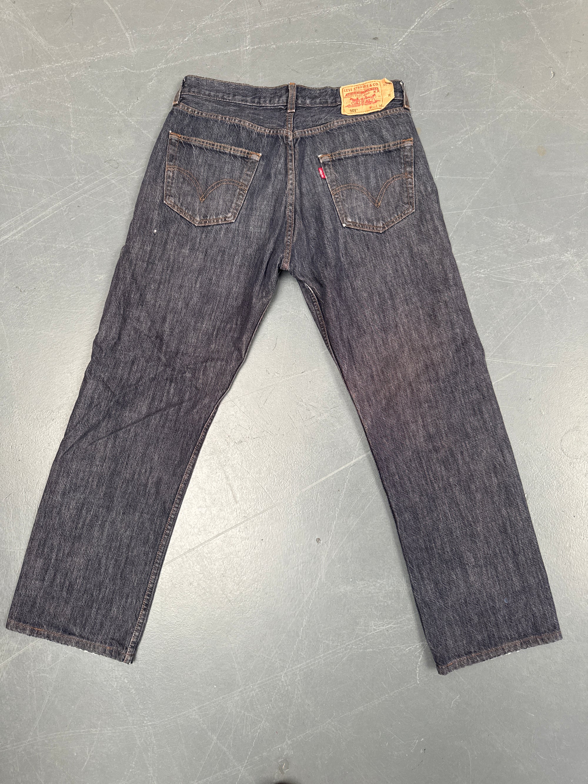 Mens Levis 501 Regular Fit Vintage Jean - W 32 L 30 - Slate Grey SL335
