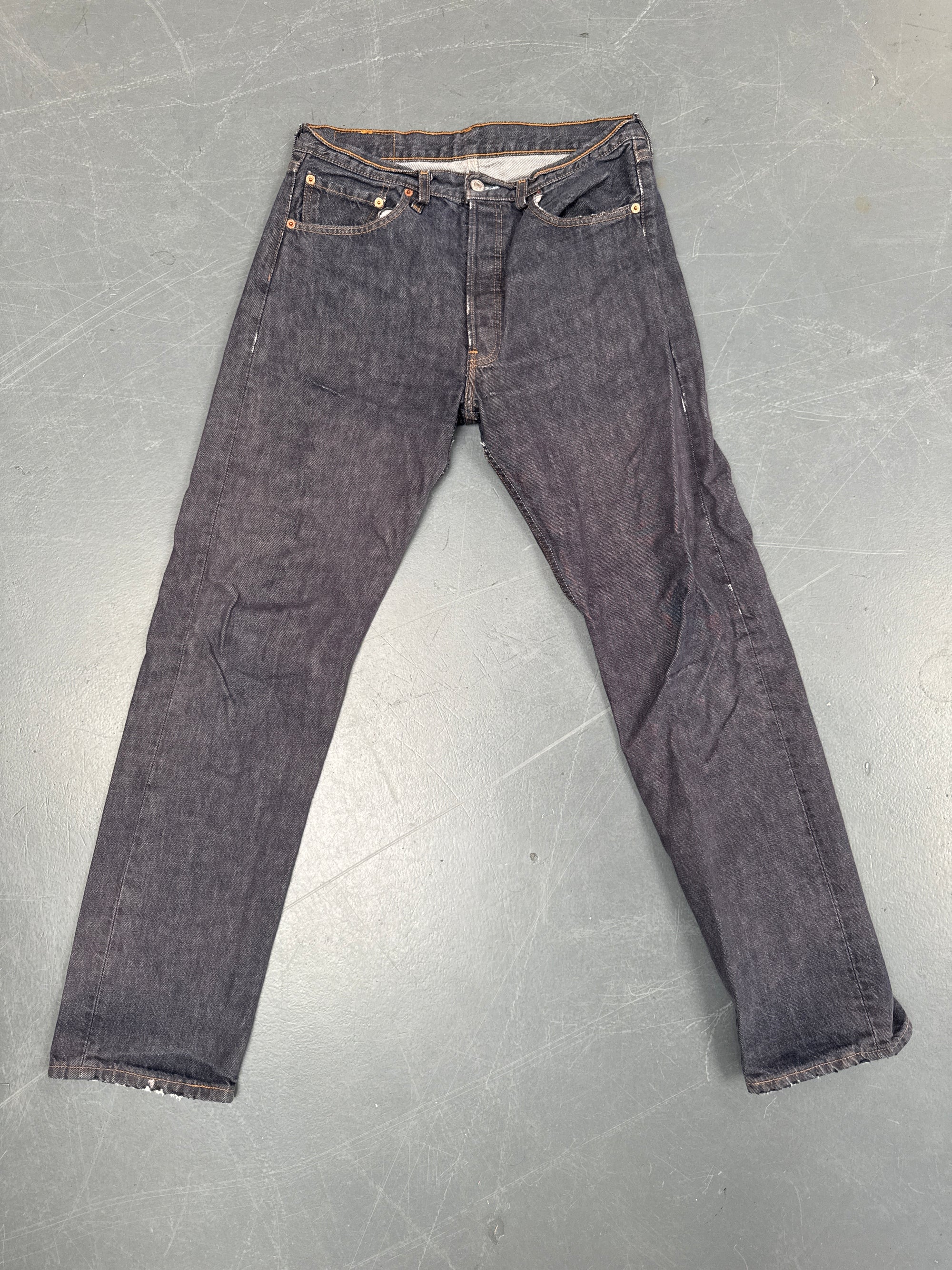 Mens Levis 501 Regular Fit Vintage Jean - W 30 L 31 - Slate Grey SL336