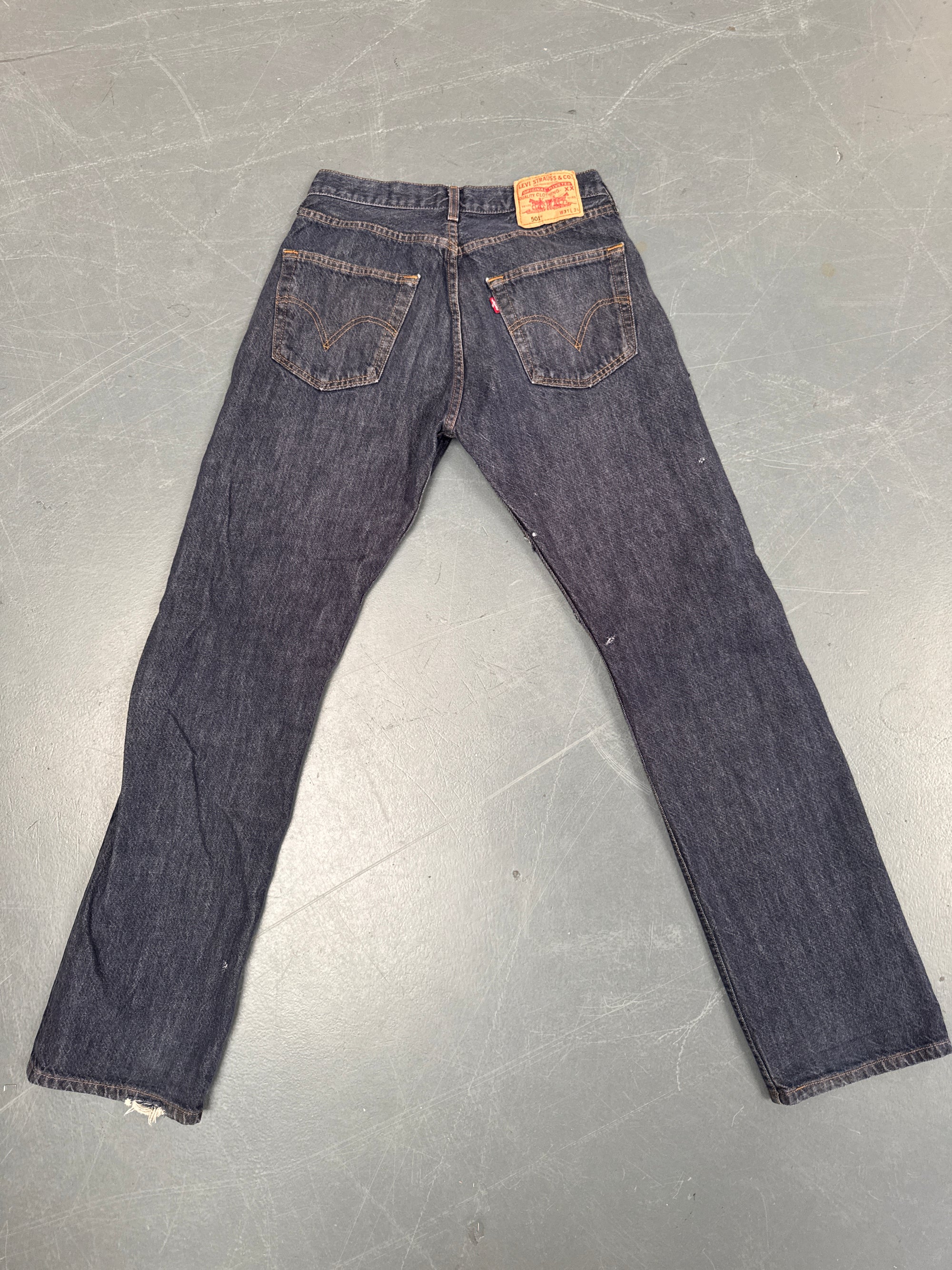 Mens Levis 501 Regular Fit Vintage Jean - W 28 L 32 - Slate Grey SL337