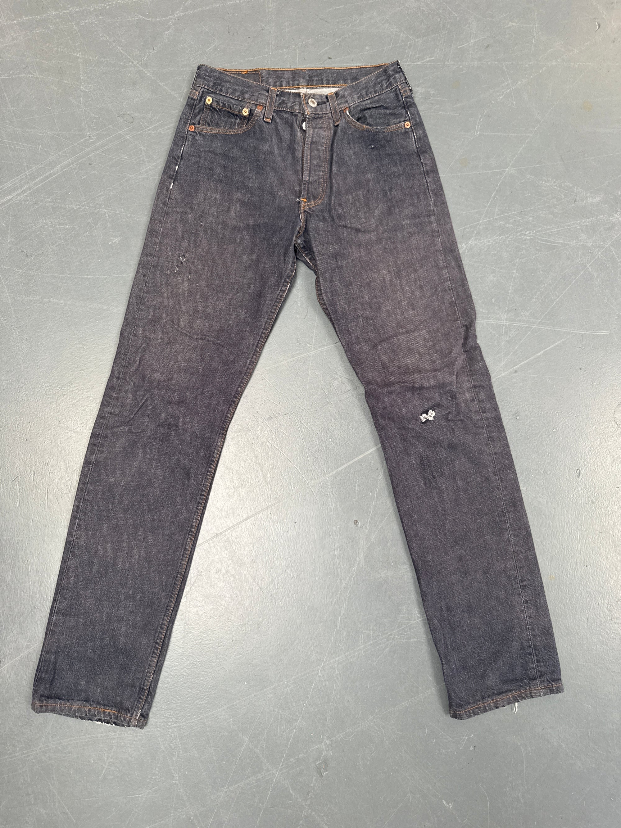 Mens Levis 501 Regular Fit Vintage Jean - W 26 L 32 - Slate Grey SL338