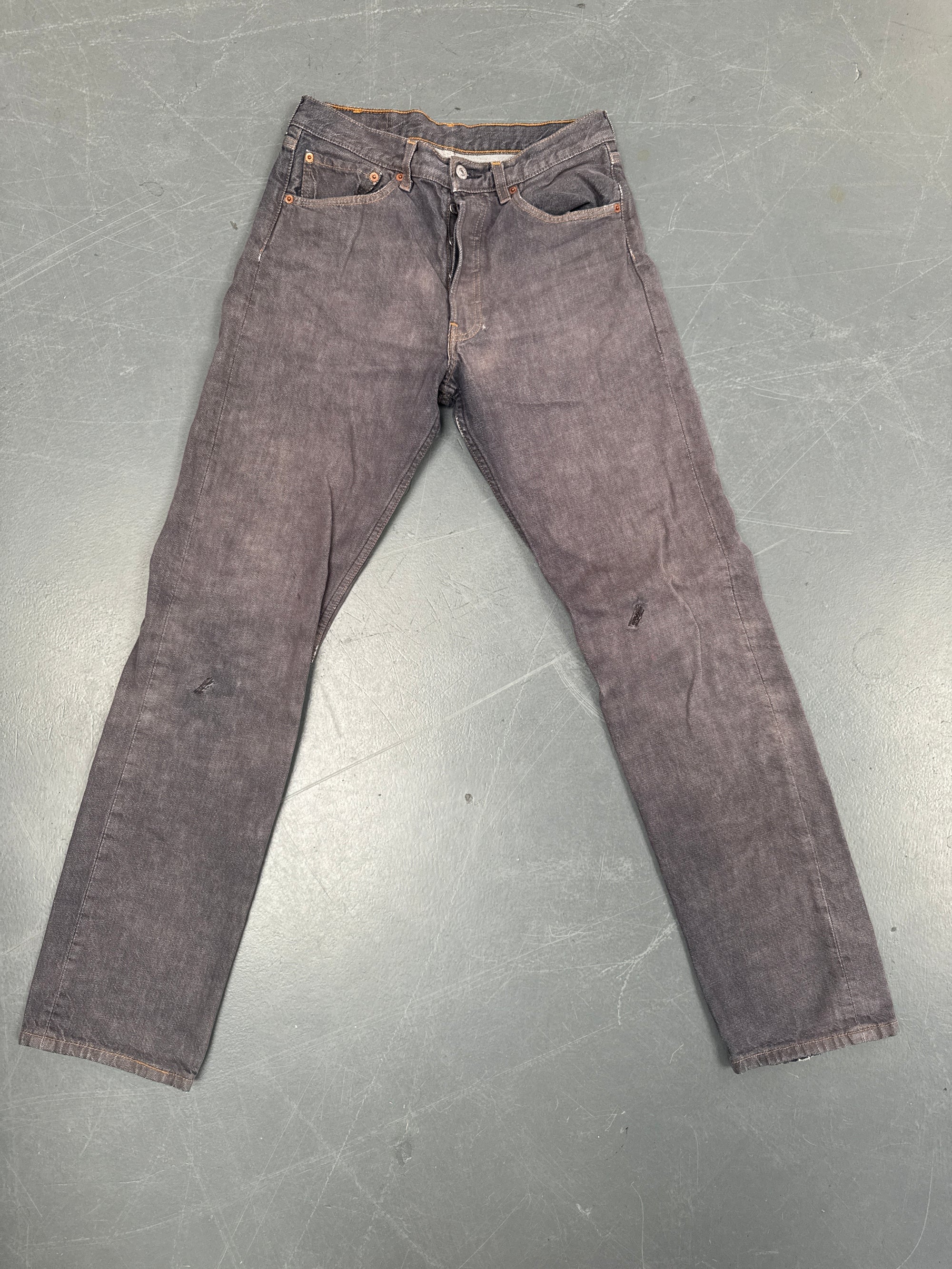 Mens Levis 501 Regular Fit Vintage Jean - W 28 L 32 - Slate Grey SL339