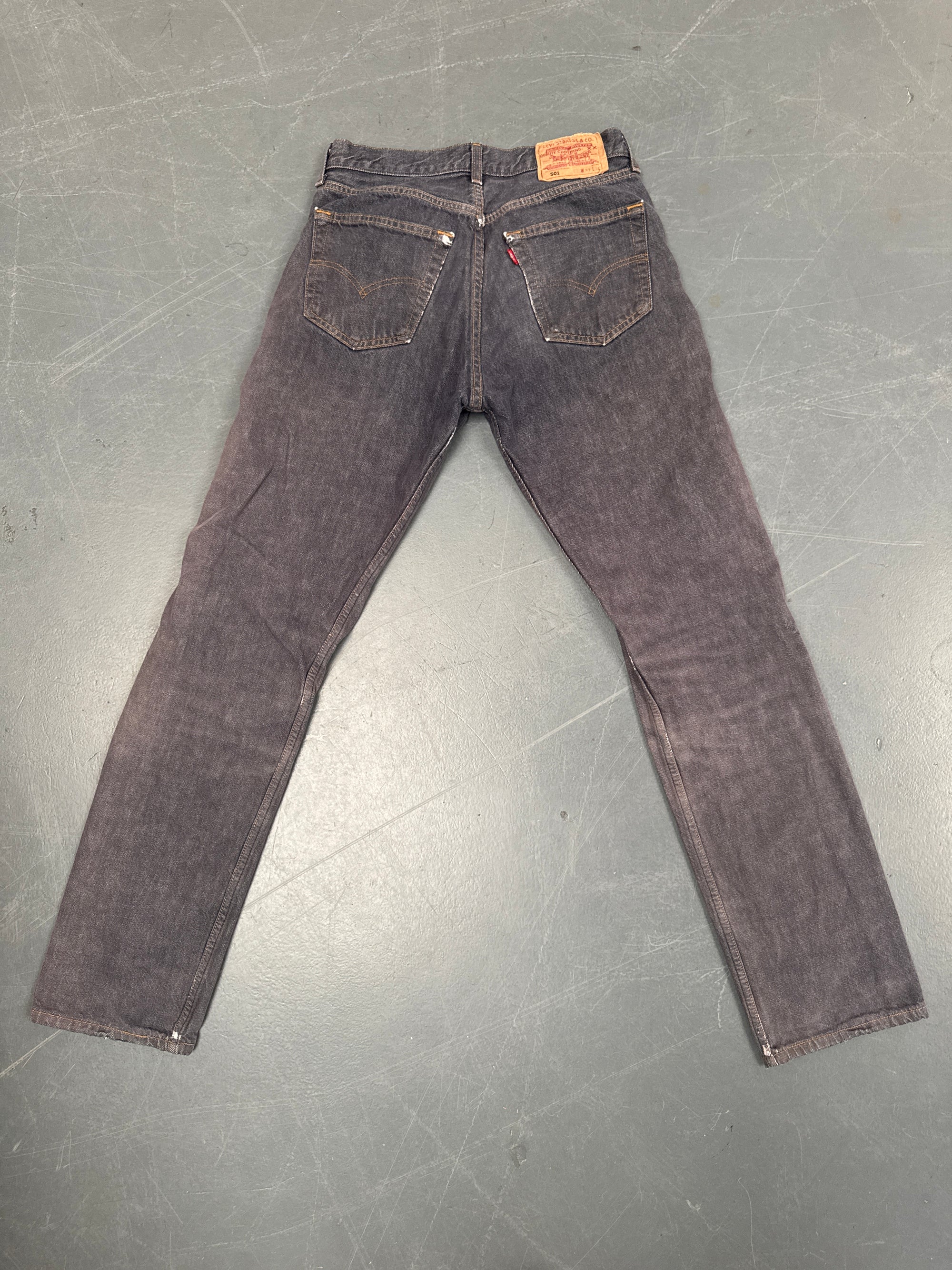 Mens Levis 501 Regular Fit Vintage Jean - W 28 L 32 - Slate Grey SL339