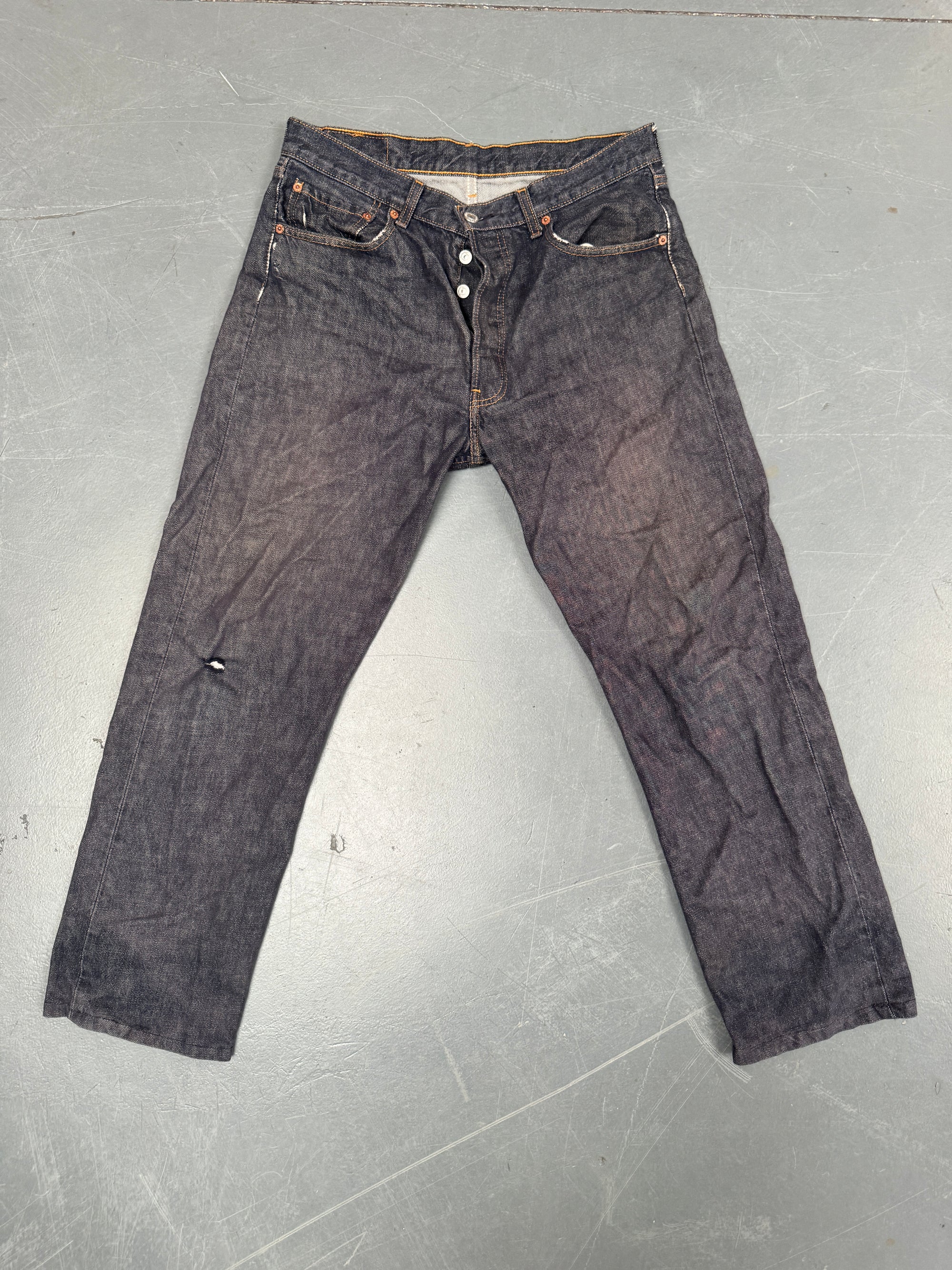 Mens Levis 501 Regular Fit Vintage Jean - W 30 L 28 - Slate Grey