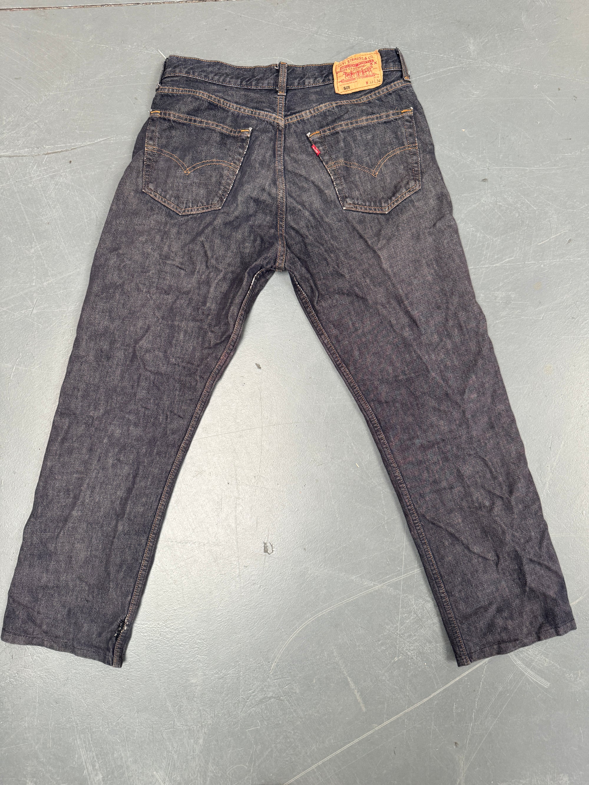 Mens Levis 501 Regular Fit Vintage Jean - W 30 L 28 - Slate Grey