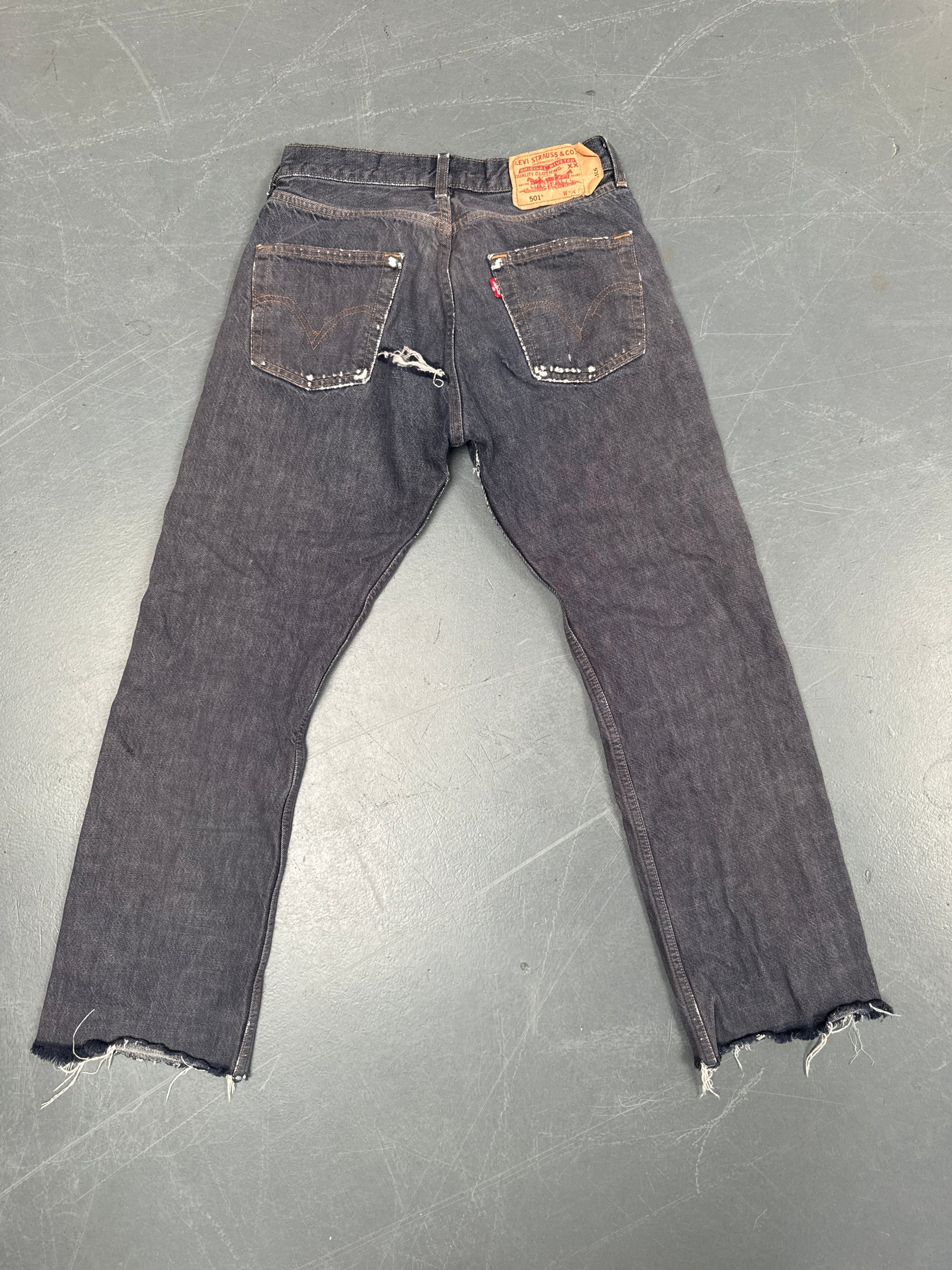 Mens Levis 501 Regular Fit Vintage Jean - W 26 L 27 - Slate Grey SL340