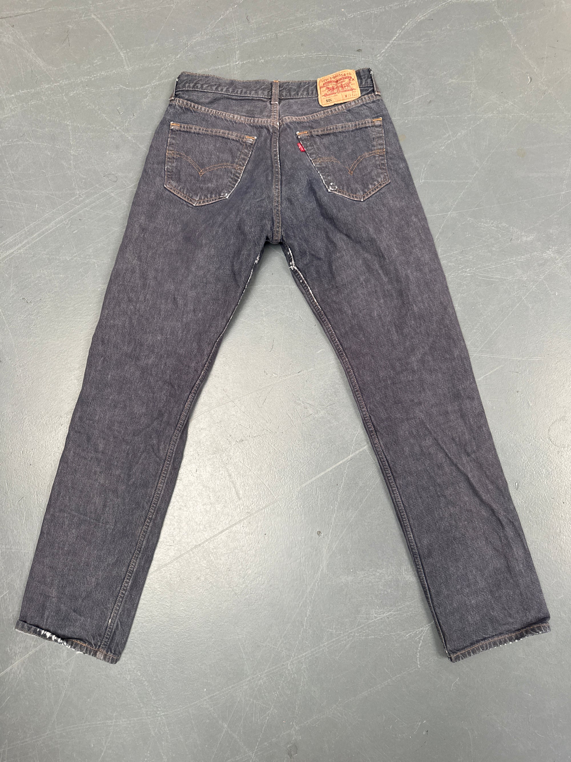 Mens Levis 501 Regular Fit Vintage Jean - W 28 L 32 - Slate Grey SL341