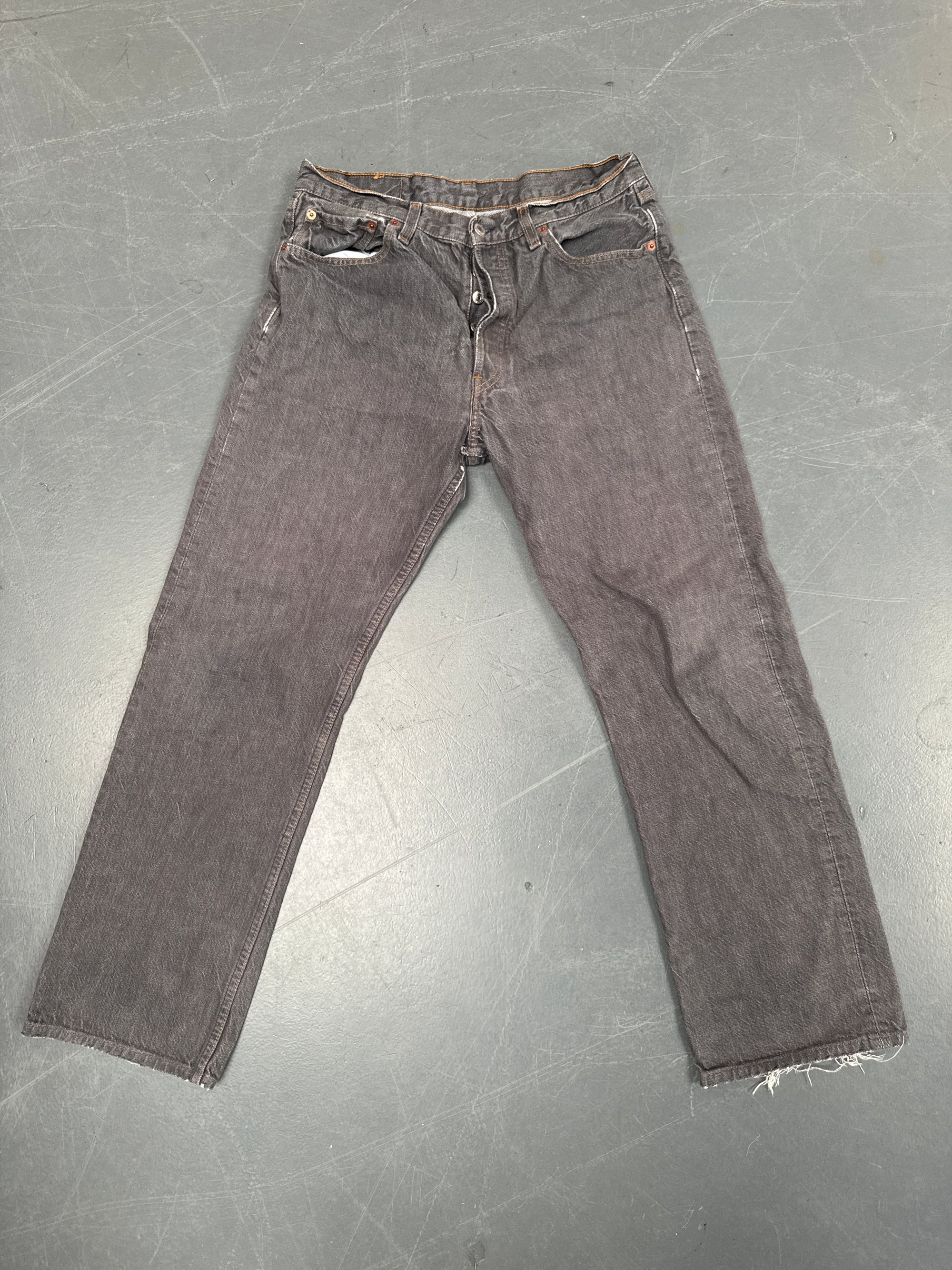 Mens Levis 501 Regular Fit Vintage Jean - W 30 L 30 - Slate Grey SL342