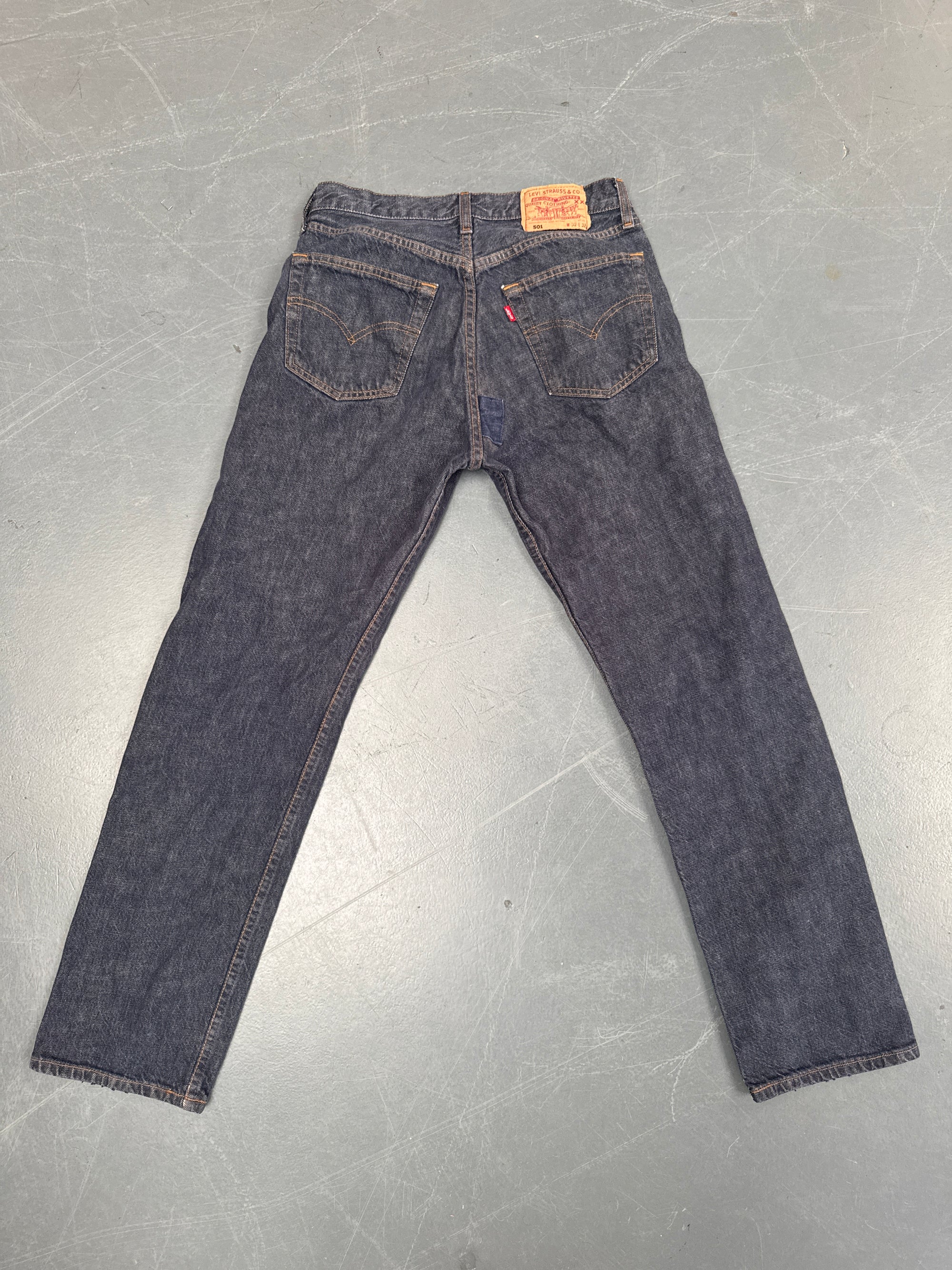 Mens Levis 501 Regular Fit Vintage Jean - W 28 L 30 - Slate Grey SL343