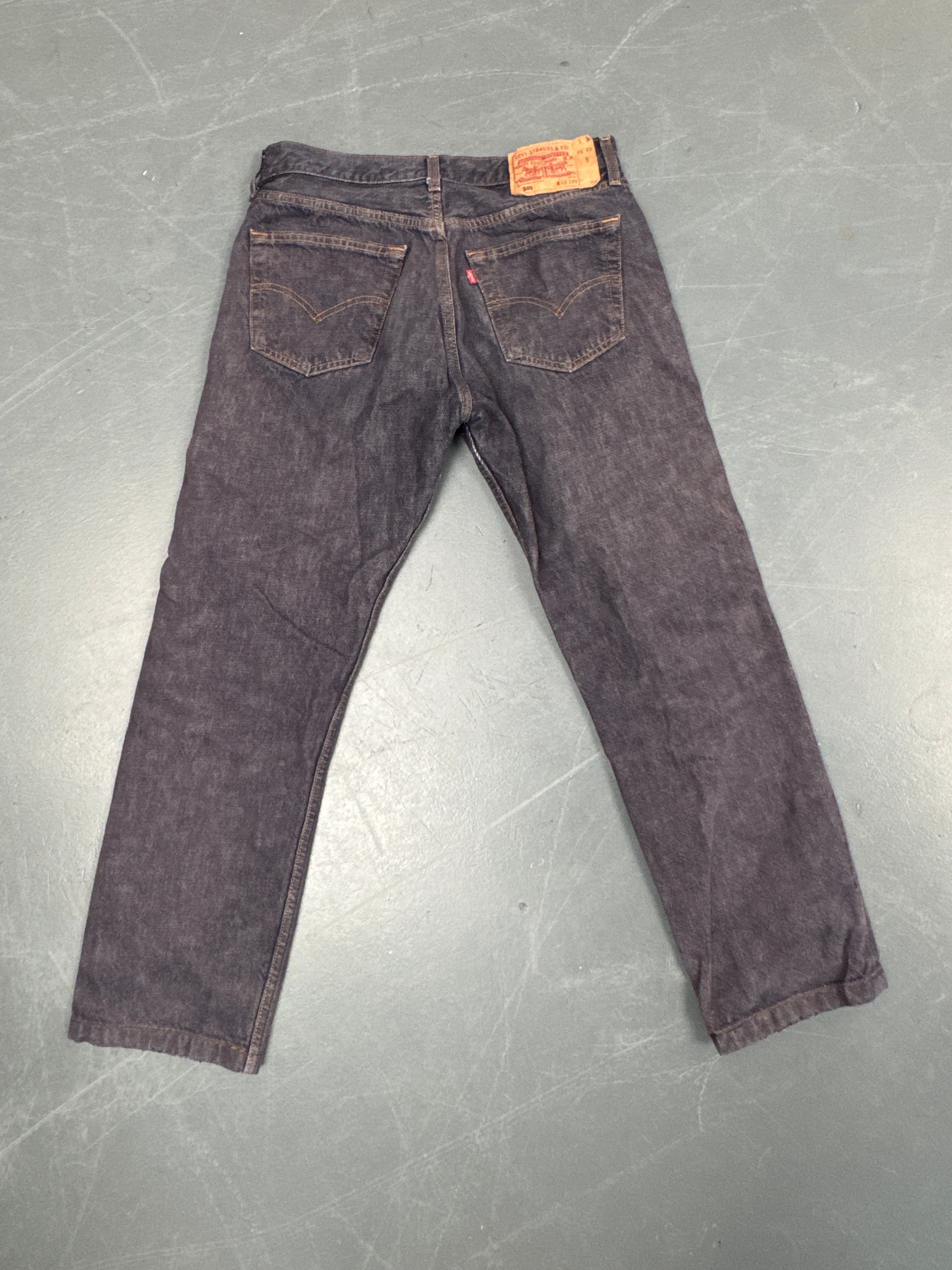 Mens Levis 501 Regular Fit Vintage Jean - W 30 L 28 - Slate Grey SL344