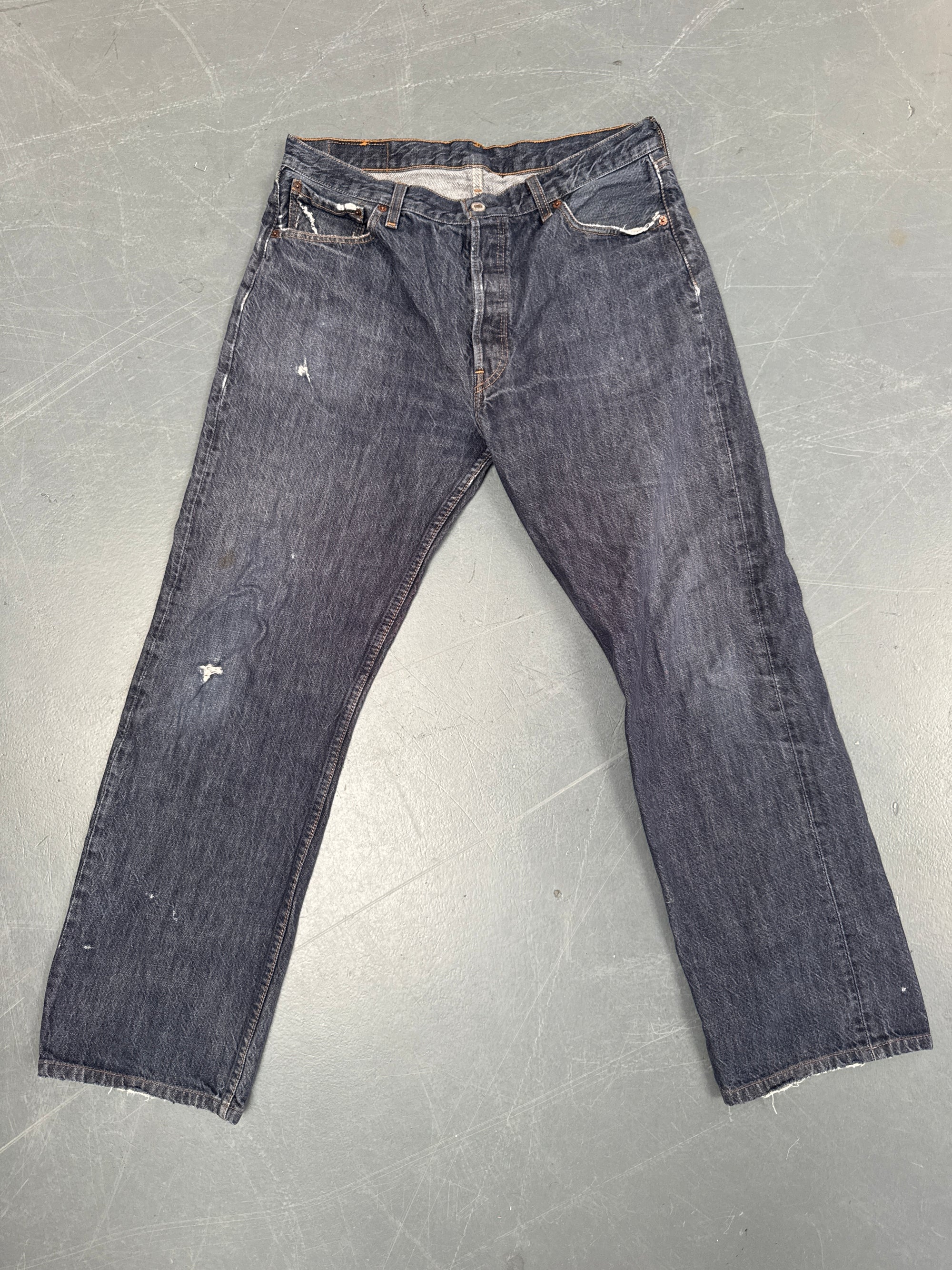Mens Levis 501 Regular Fit Vintage Jean - W 32 L 30 - Slate Grey SL345