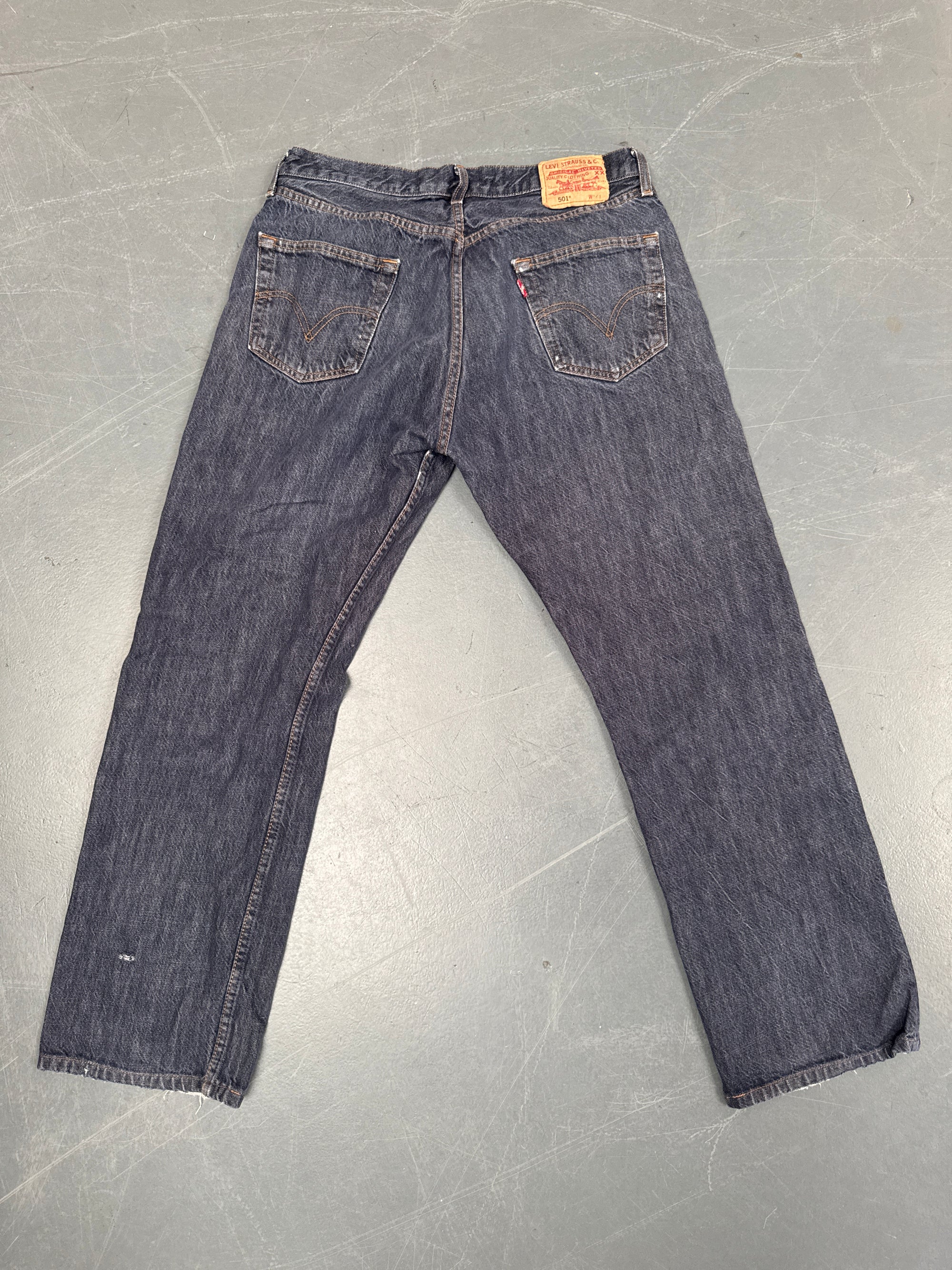 Mens Levis 501 Regular Fit Vintage Jean - W 32 L 30 - Slate Grey SL345
