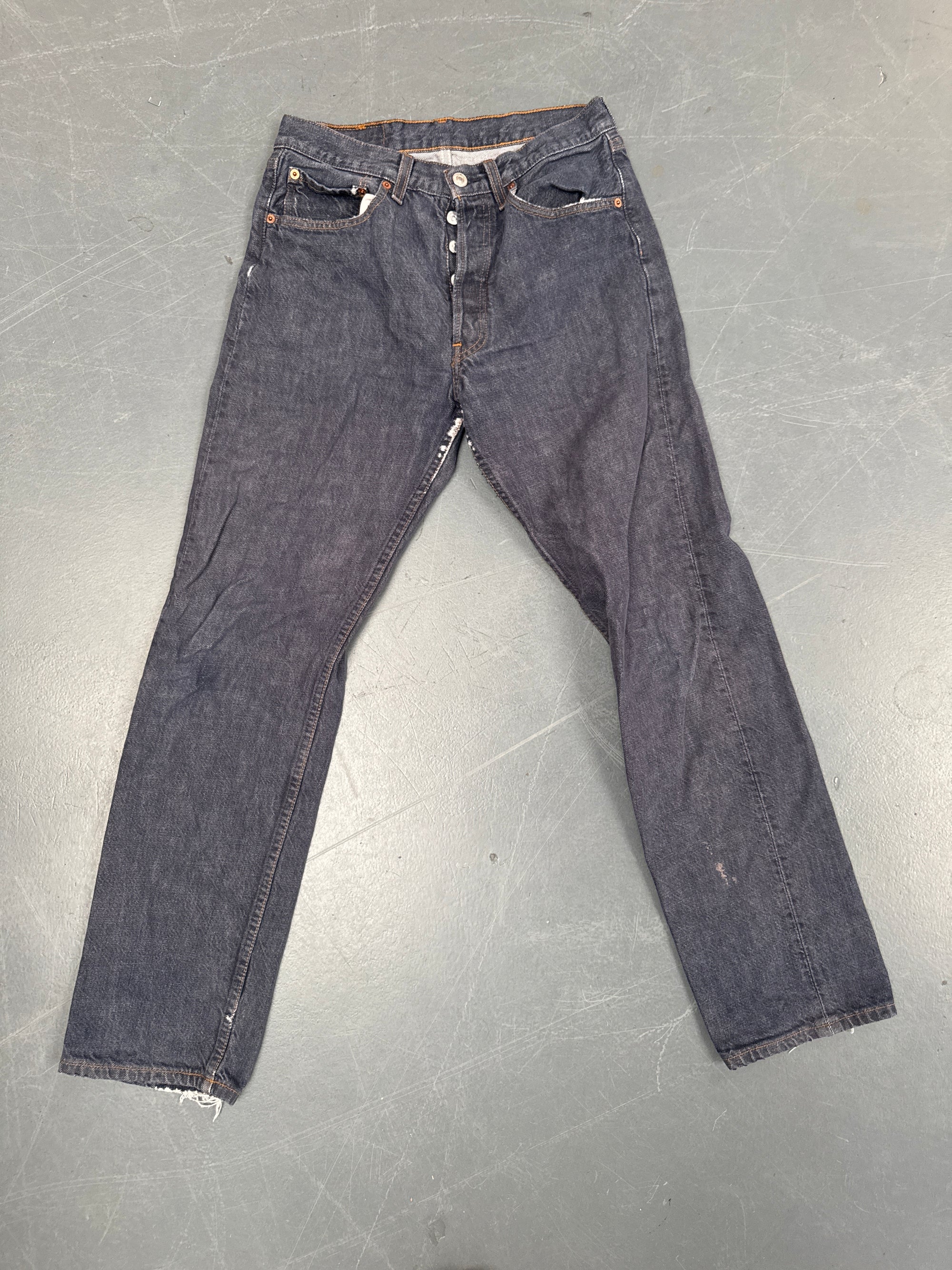 Mens Levis 501 Regular Fit Vintage Jean - W 28 L 30 - Slate Grey SL346