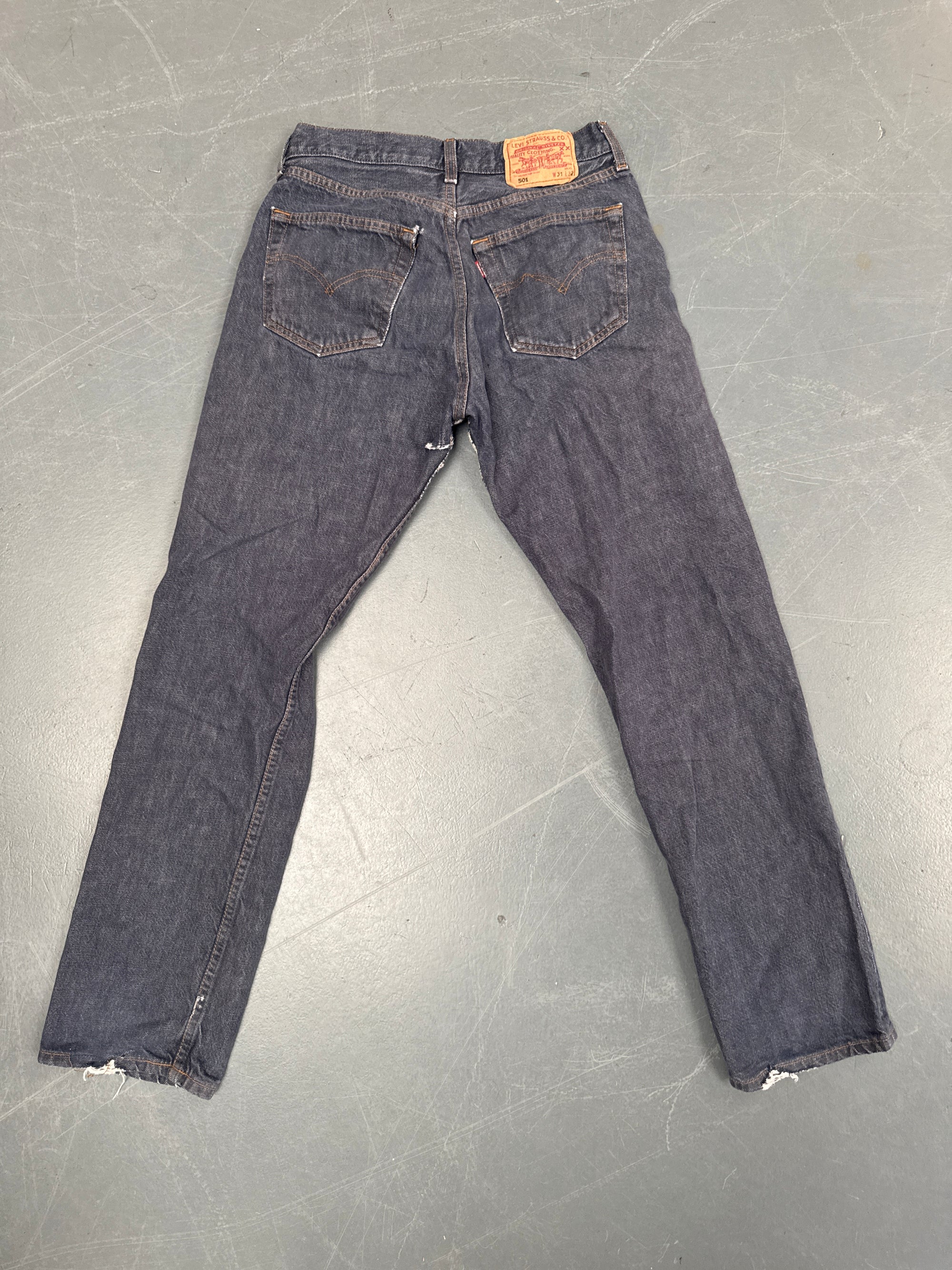 Mens Levis 501 Regular Fit Vintage Jean - W 28 L 30 - Slate Grey SL346
