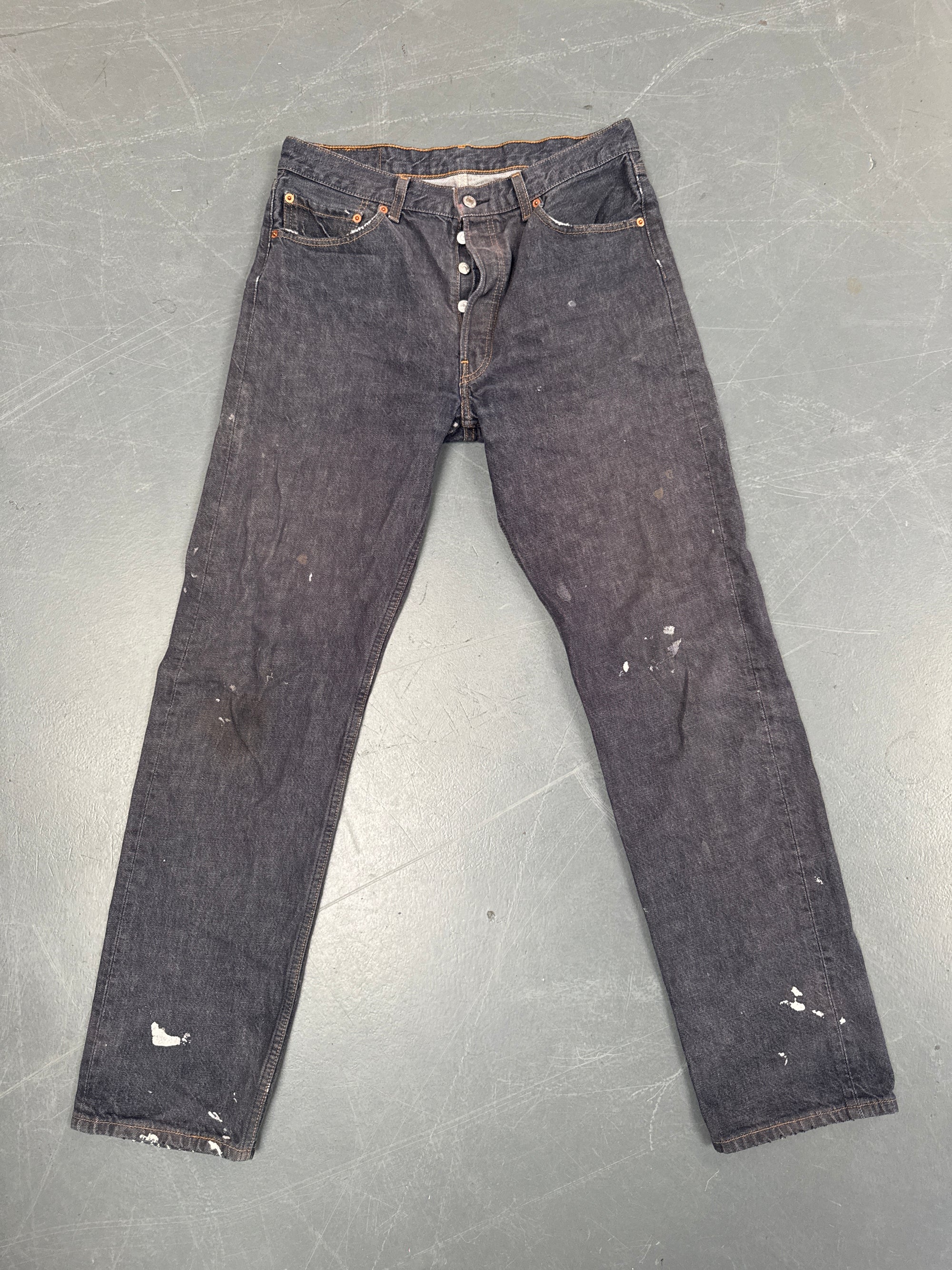 Mens Levis 501 Regular Fit Vintage Jean - W 32 L 32 - Slate Grey SL348