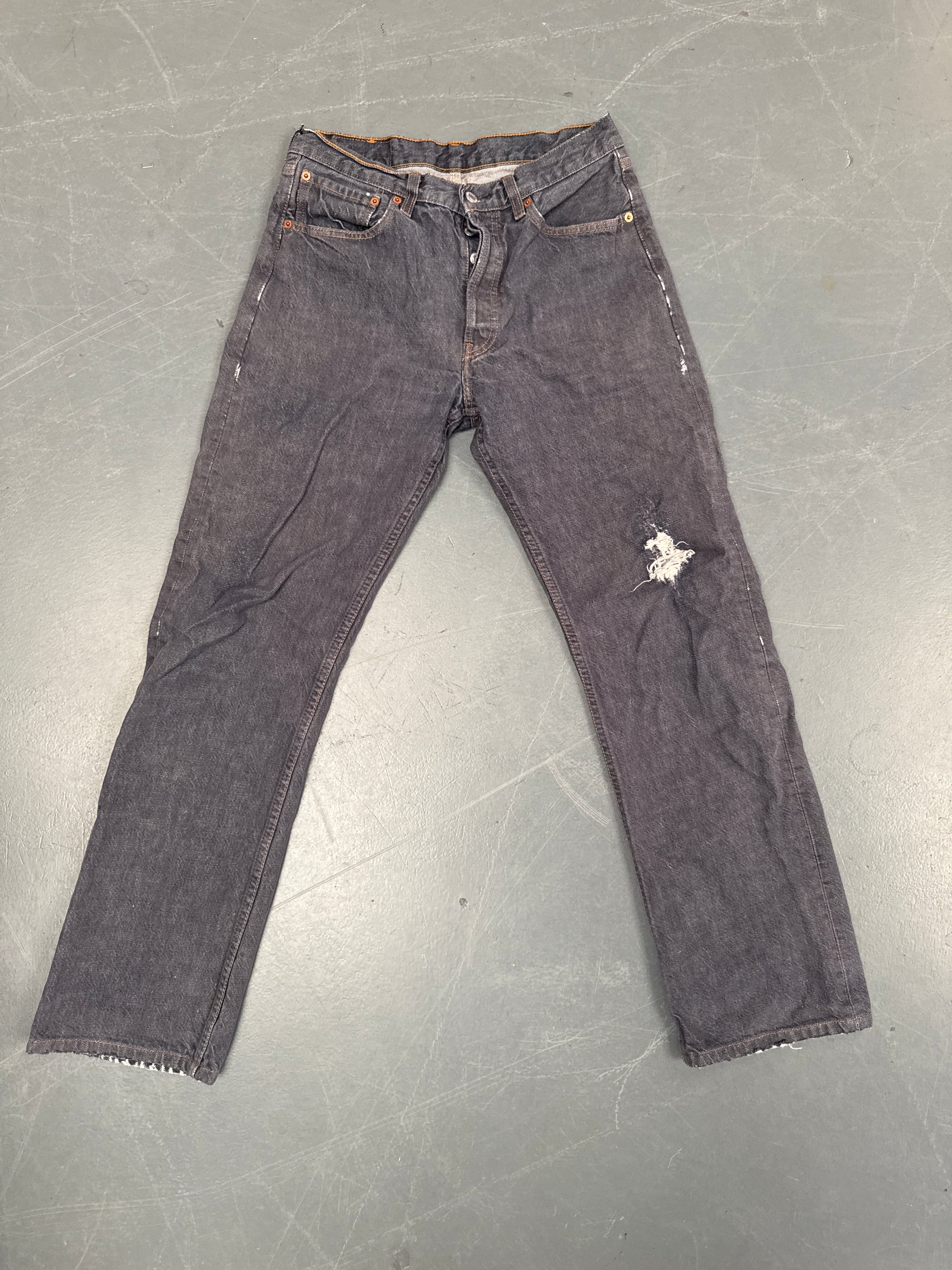 Mens Levis 501 Regular Fit Vintage Jean - W 29 L 31 - Slate Grey SL349