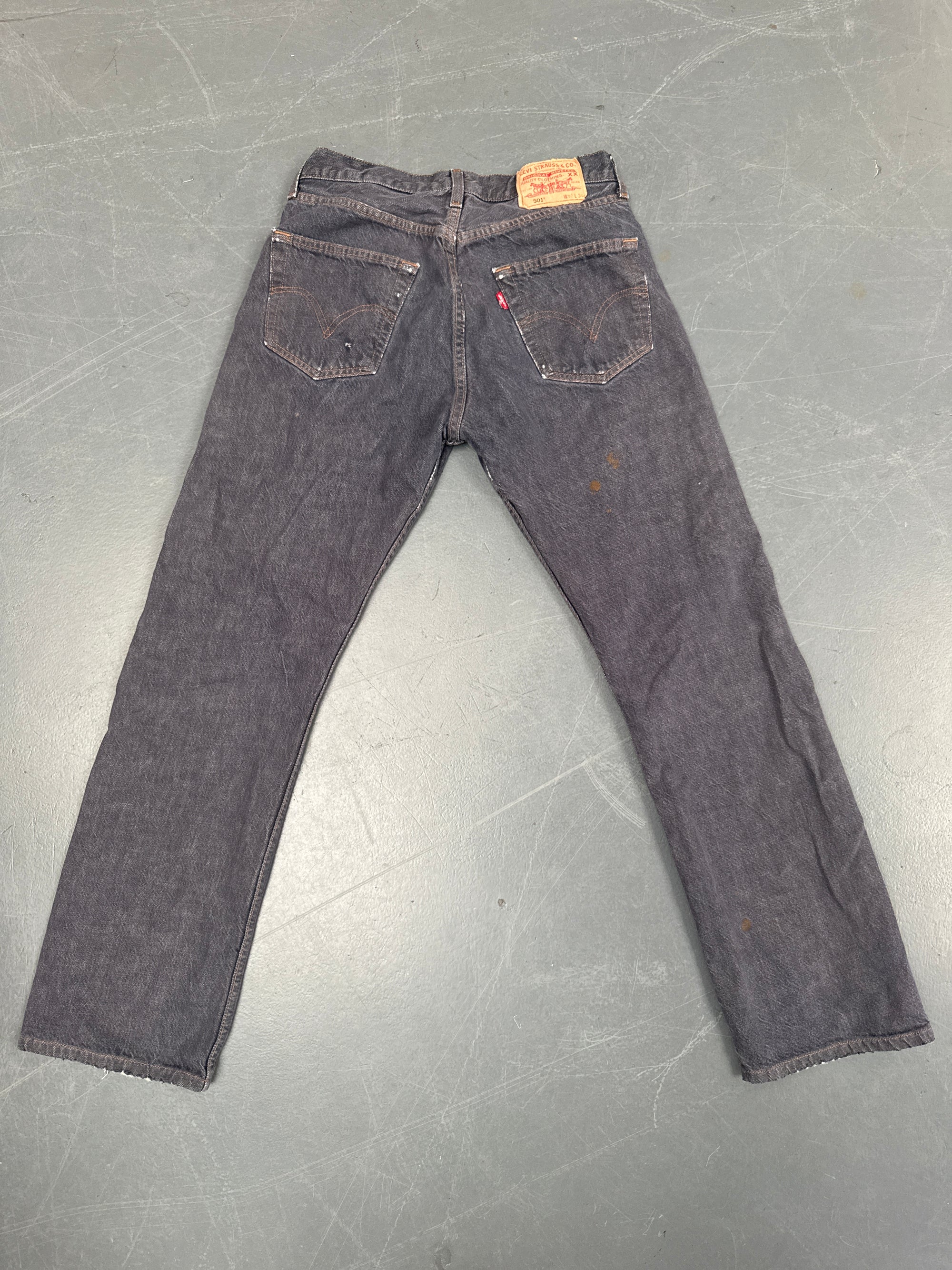 Mens Levis 501 Regular Fit Vintage Jean - W 29 L 31 - Slate Grey SL349