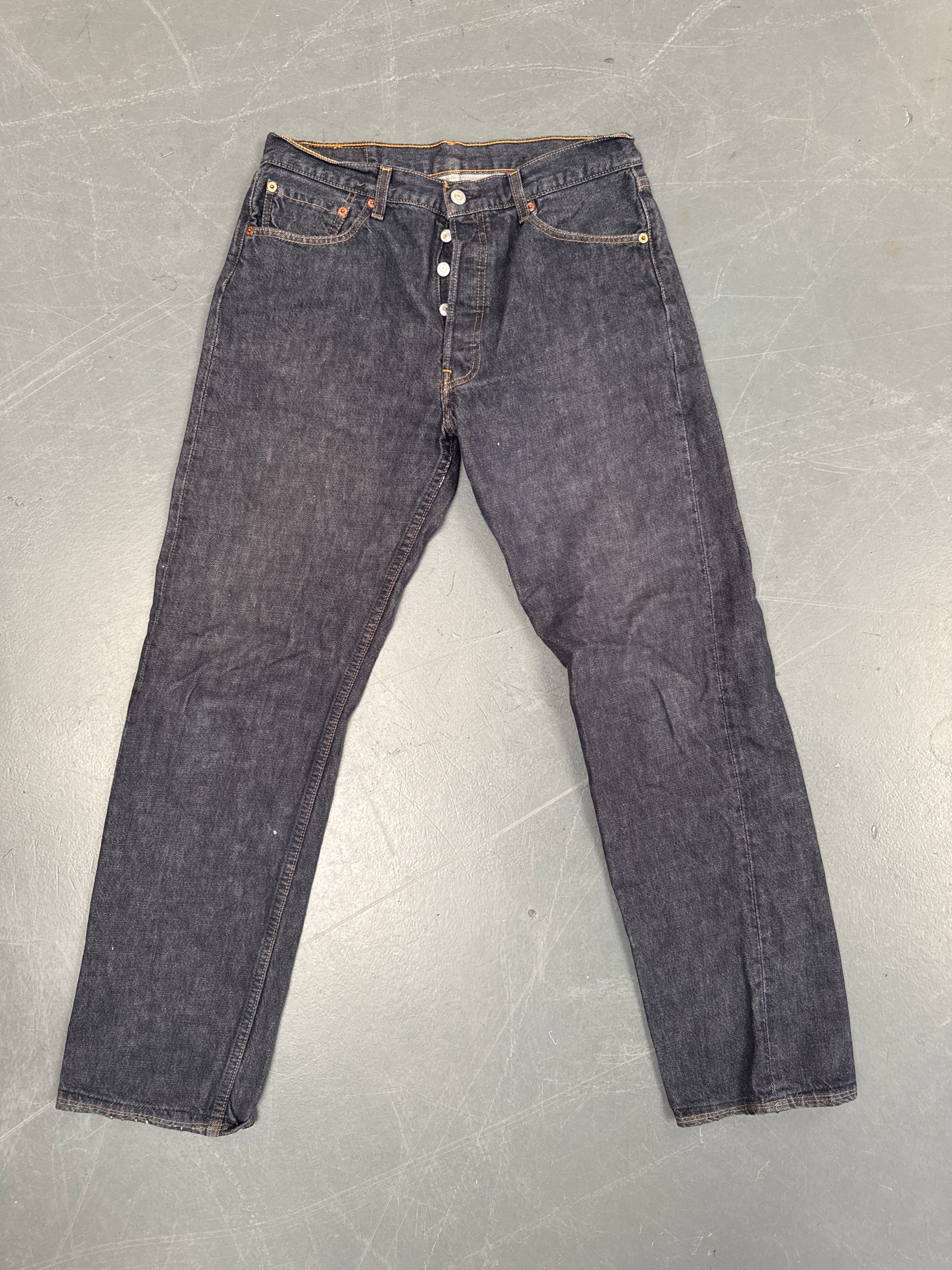 Mens Levis 501 Regular Fit Vintage Jean - W 31 L 29 - Slate Grey SL350