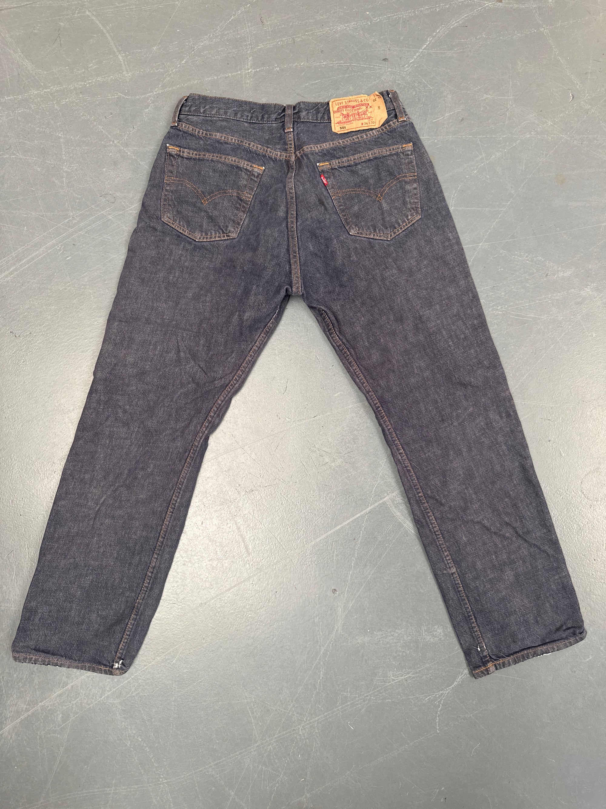 Mens Levis 501 Regular Fit Vintage Jean - W 30 L 28 - Slate Grey SL351