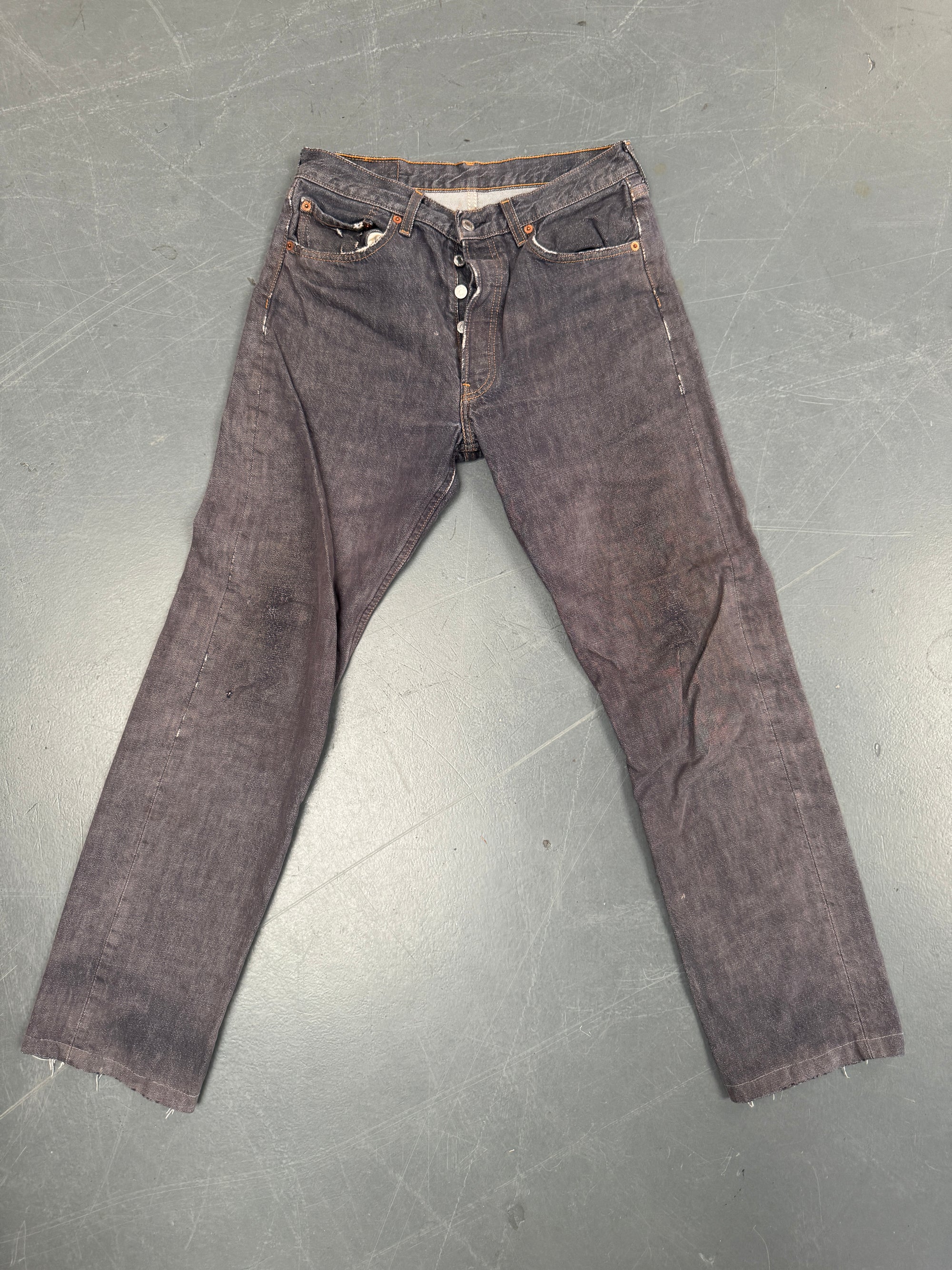 Mens Levis 501 Regular Fit Vintage Jean - W 29 L 30 - Slate Grey SL352
