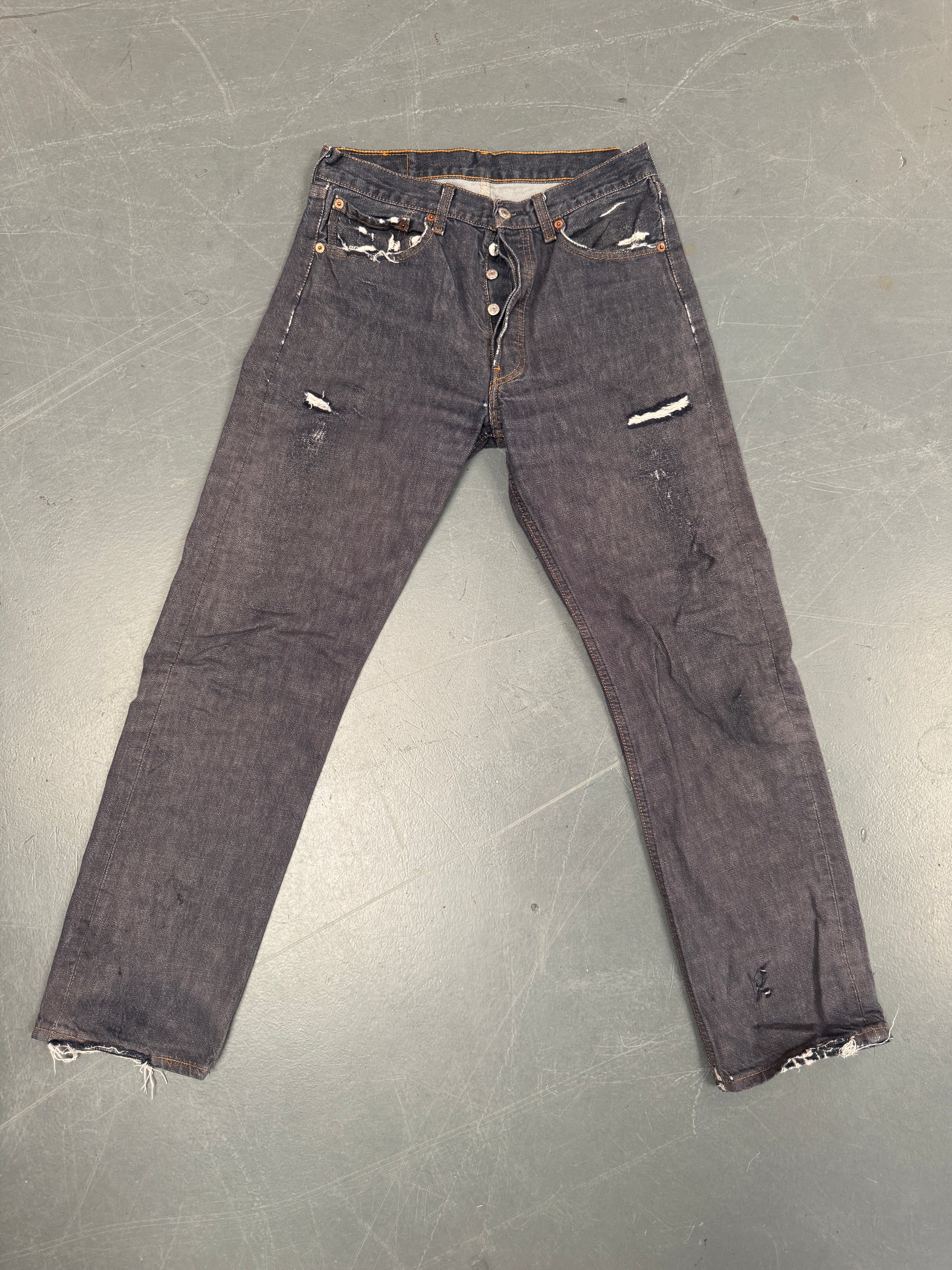 Mens Levis 501 Regular Fit Vintage Jean - W 30 L 30 - Slate Grey SL353