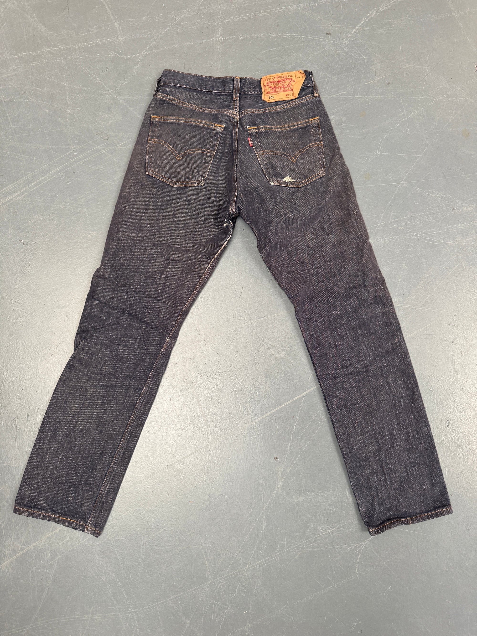 Mens Levis 501 Regular Fit Vintage Jean - W 26 L 29 - Slate Grey SL354