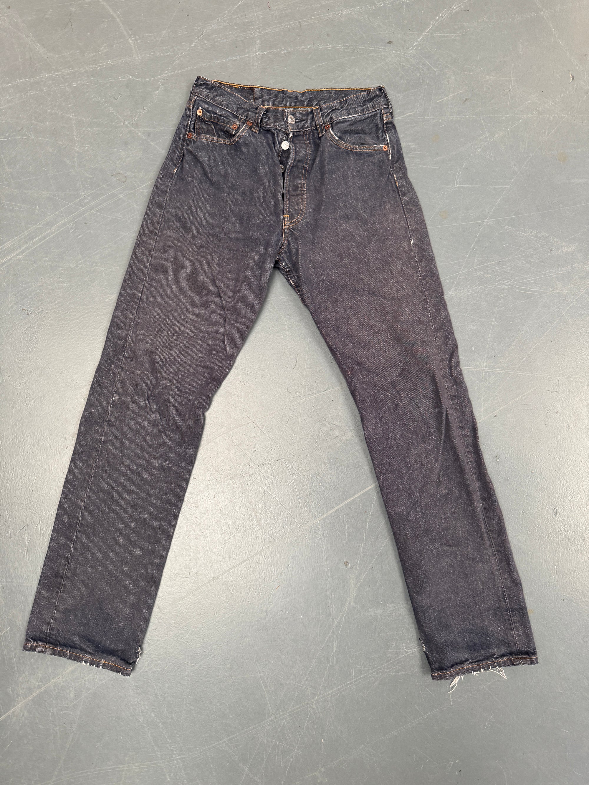Mens Levis 501 Regular Fit Vintage Jean - W 26 L 30 - Slate Grey SL356