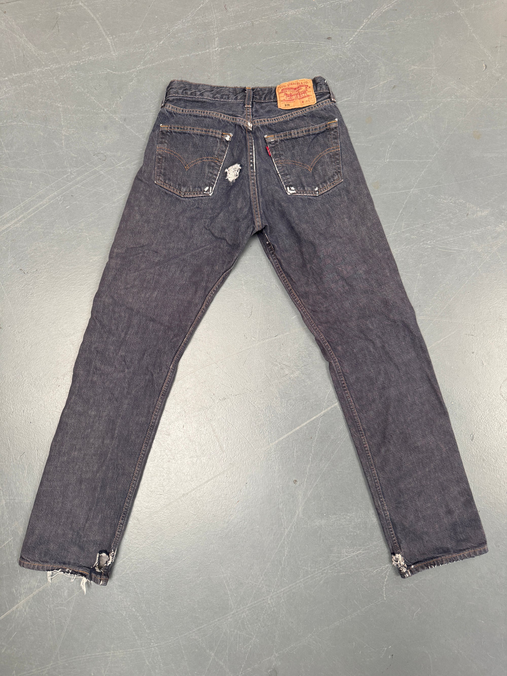 Mens Levis 501 Regular Fit Vintage Jean - W 26 L 30 - Slate Grey SL356