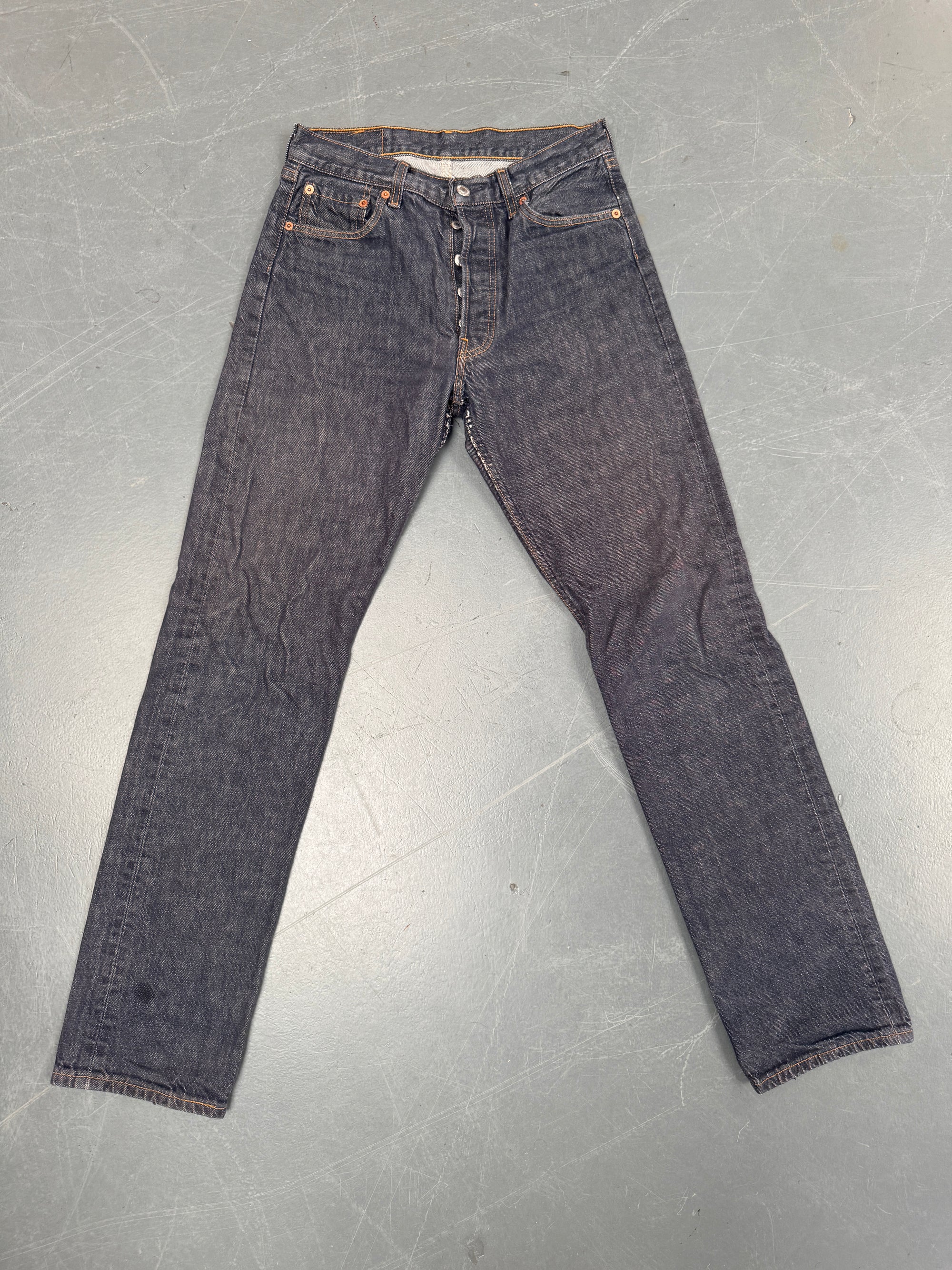 Mens Levis 501 Regular Fit Vintage Jean - W 28 L 32 - Slate Grey SL357