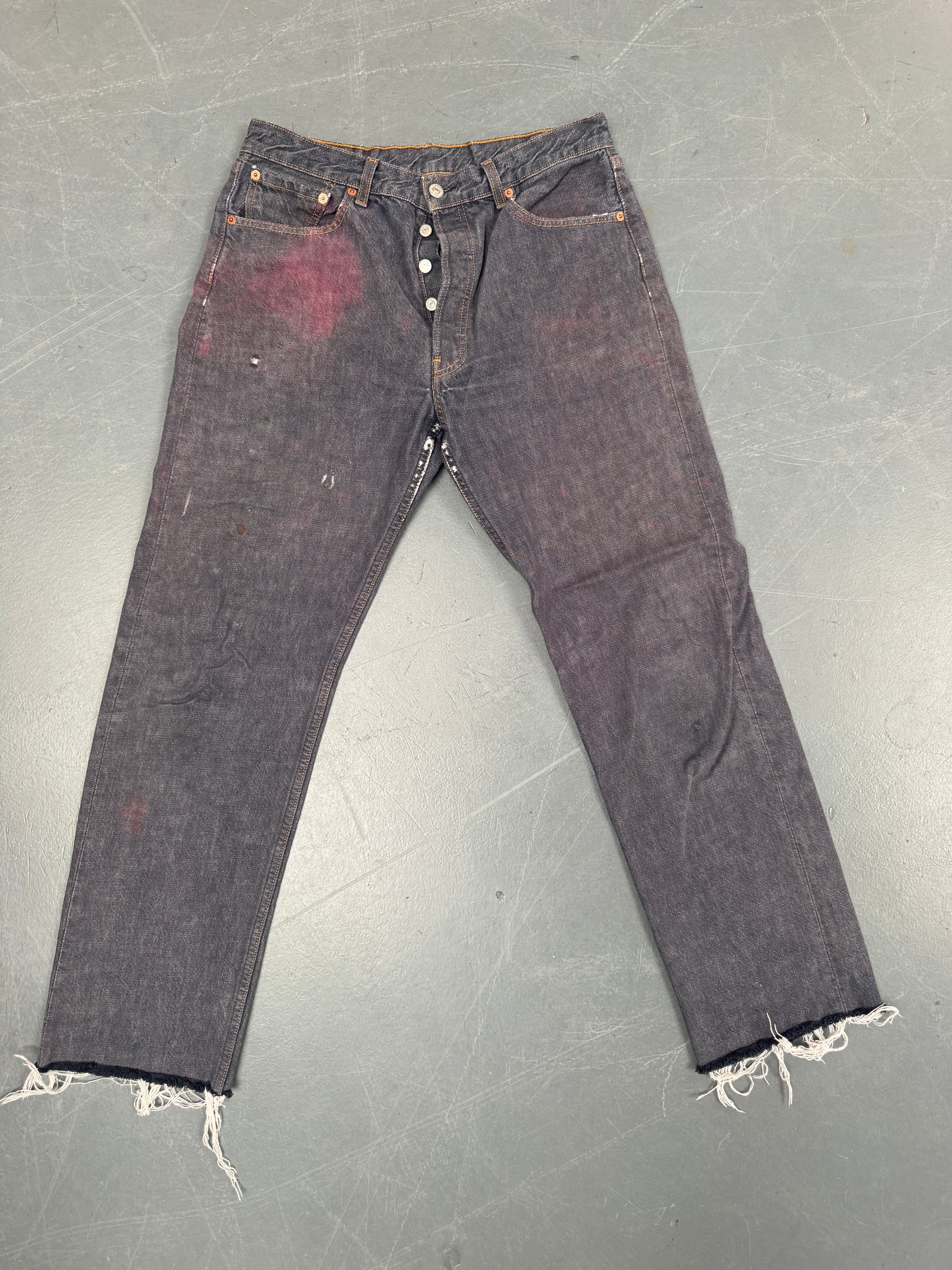 Mens Levis 501 Regular Fit Vintage Jean - W 30 L 29 - Slate Grey SL358